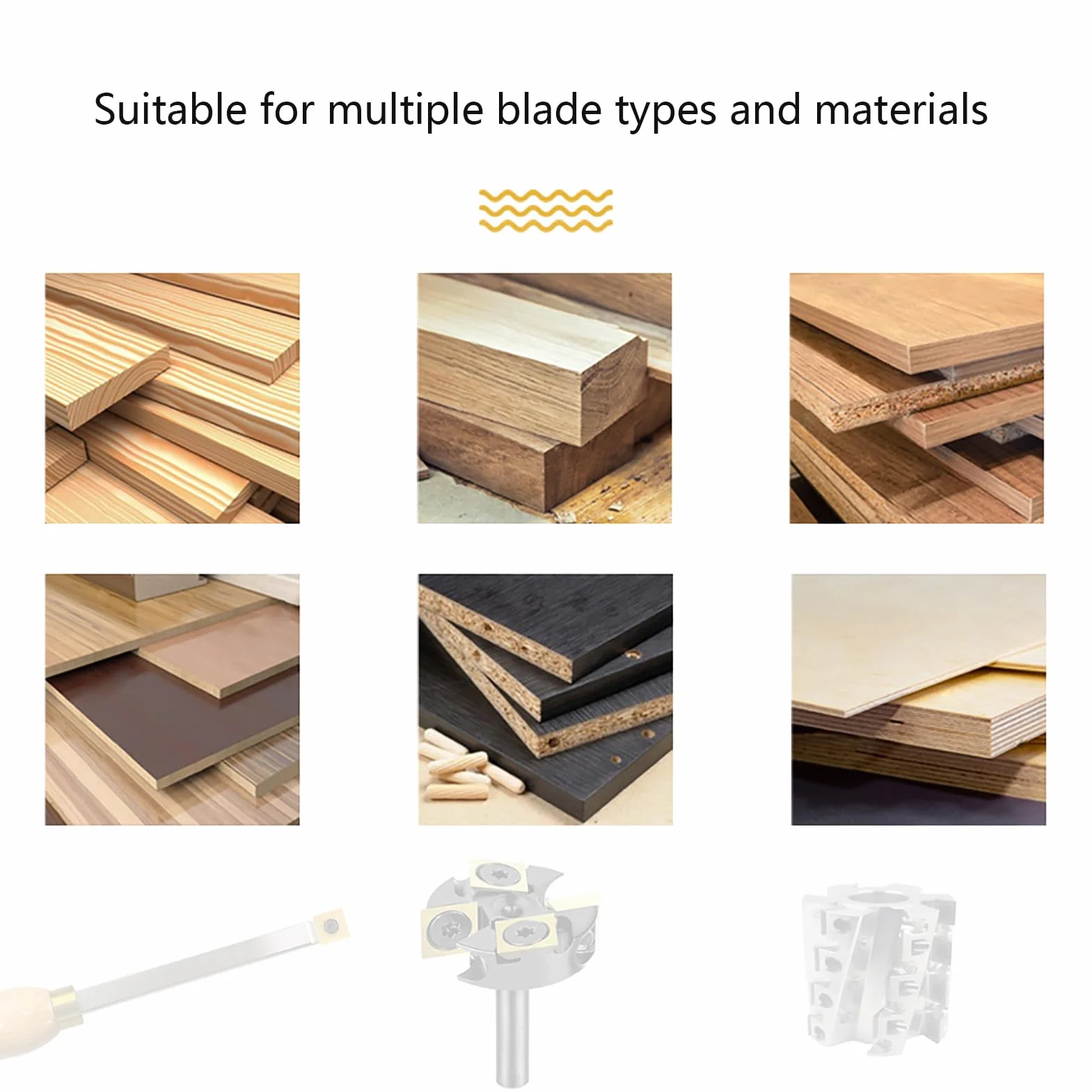 Cabezal de corte helicoidal para cepillado, cuchillas cuadradas de 12 mm, 10 cuchillas rectas de acero rápido para carpintería, cabezas de cepillado en espiral