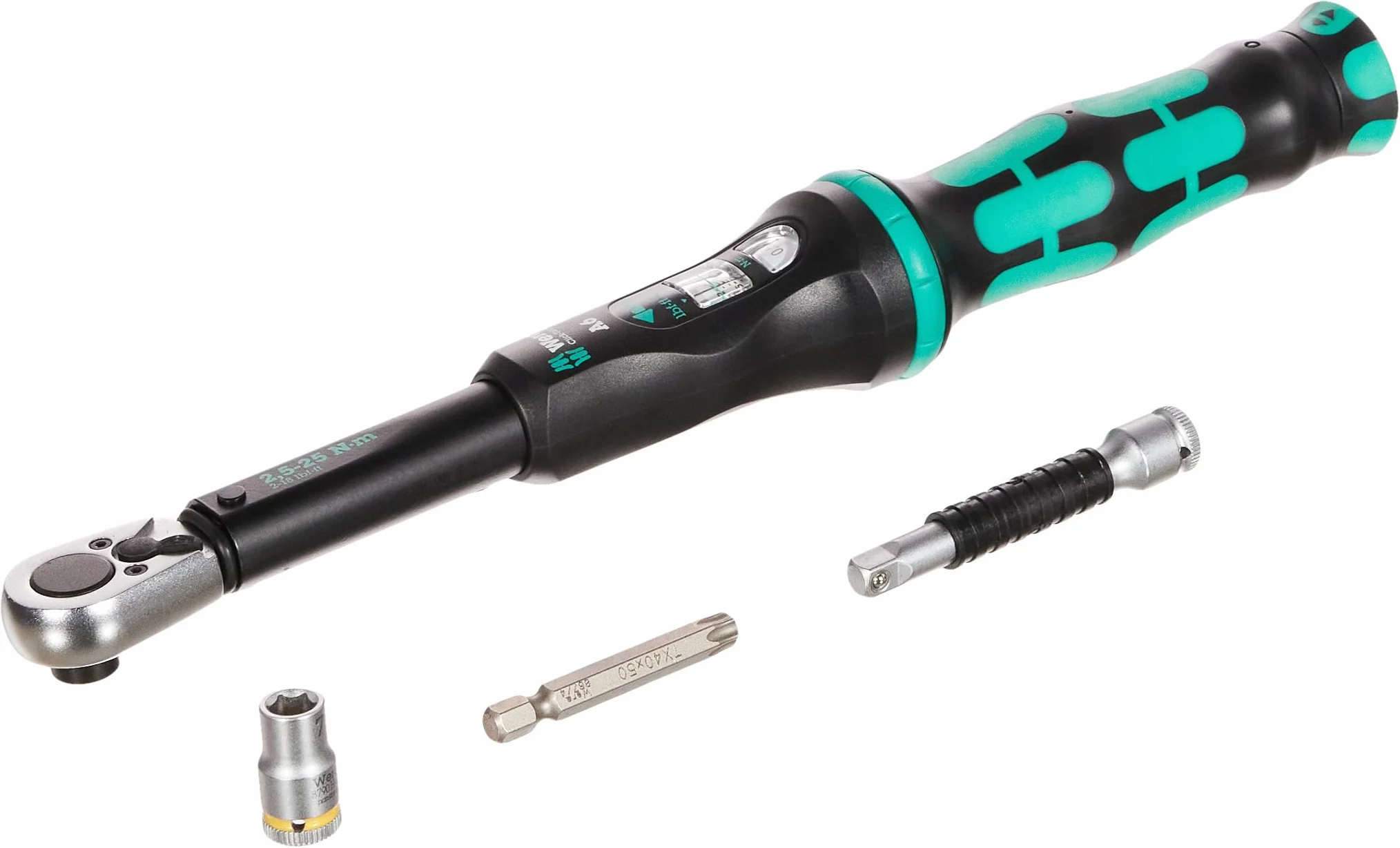WERA-05130110001-Click-Torque A 6 Set 1 - Llave dinamomé. con puntas+vasos en caja textil