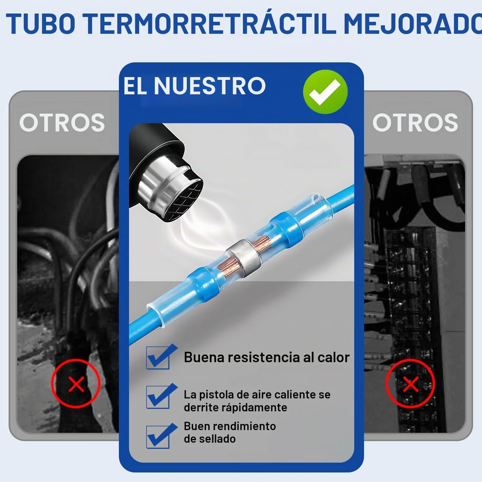 Conectores de Soldadura Impermeables 1,5-2,5 mm², Tubo Termorretráctil con Estaño, 50 Piezas