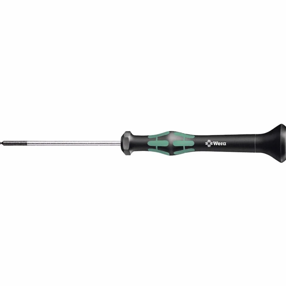 Wera 05118156001 2052/6 Juego de destornilladores hexagonales para usos electrónicos + Bandeja, 6 piezas