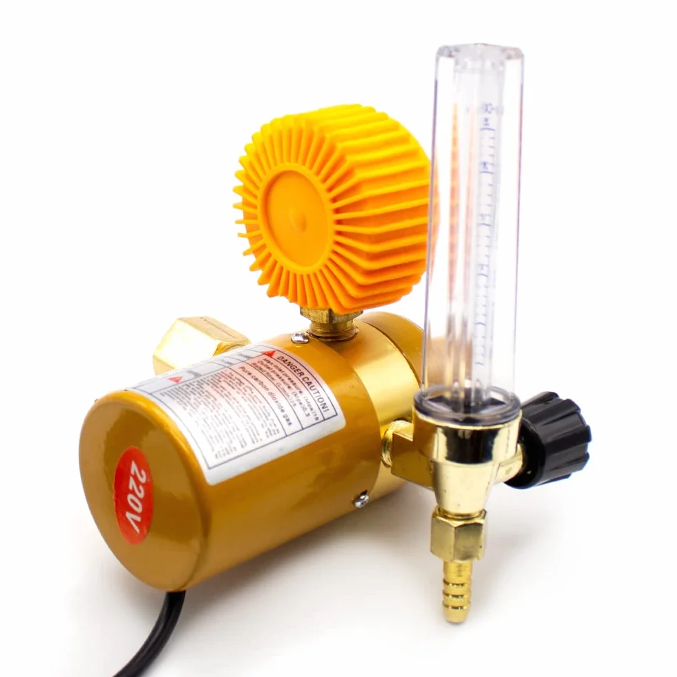 Regulador de Presión de CO2 de 36/220V, Reductor de Presión de Dióxido de Carbono, Medidor de Presión Calentado, Caudalímetro Para Soldadura Mig/tig (220V)