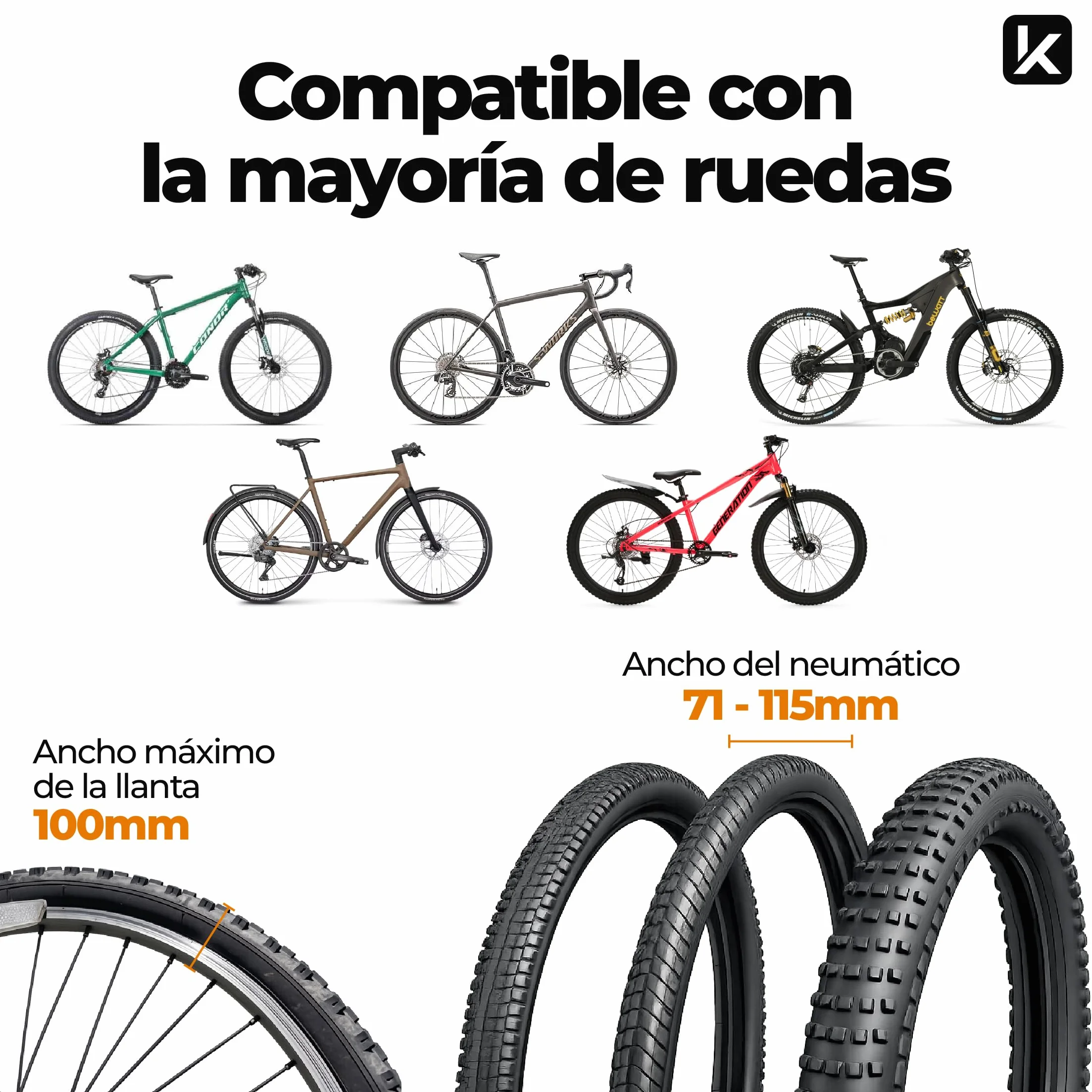 Soporte Bicicletas Pared Vertical Giratorio, Colgador Bicicleta Pared Plegable, Compatible Bicicleta Montaña Carretera y Eléctrica, Hasta 35 kg, para Hogar Trastero Garaje