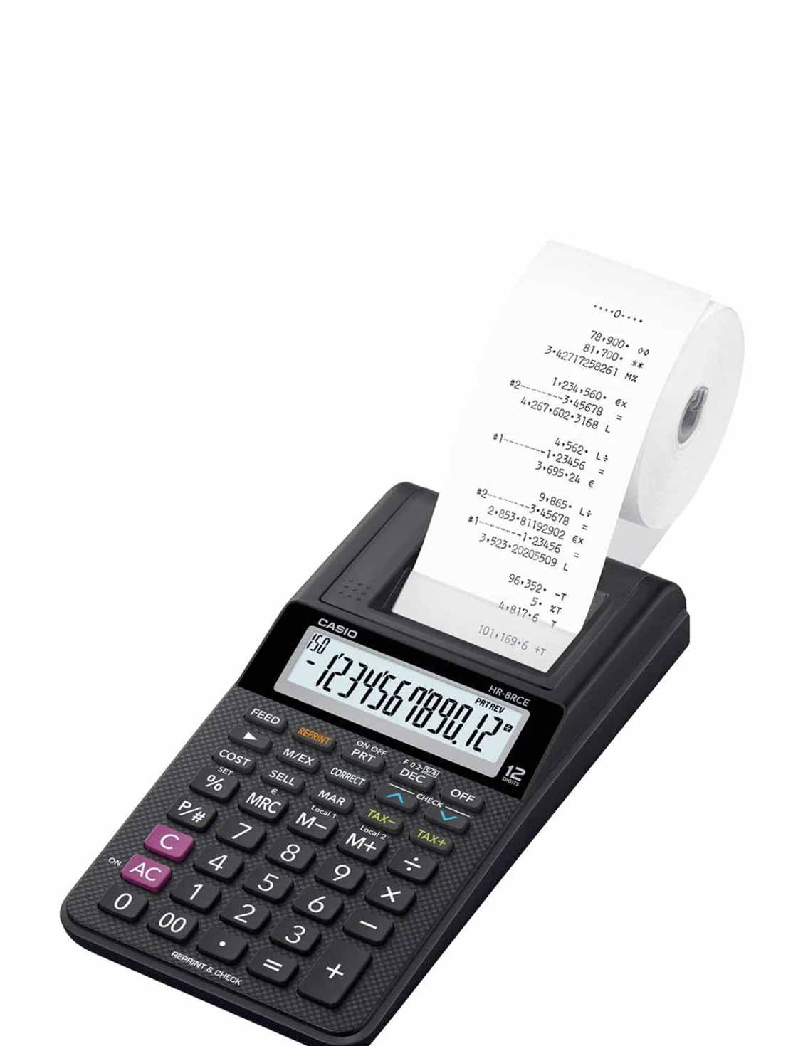Calculadora impresora negra