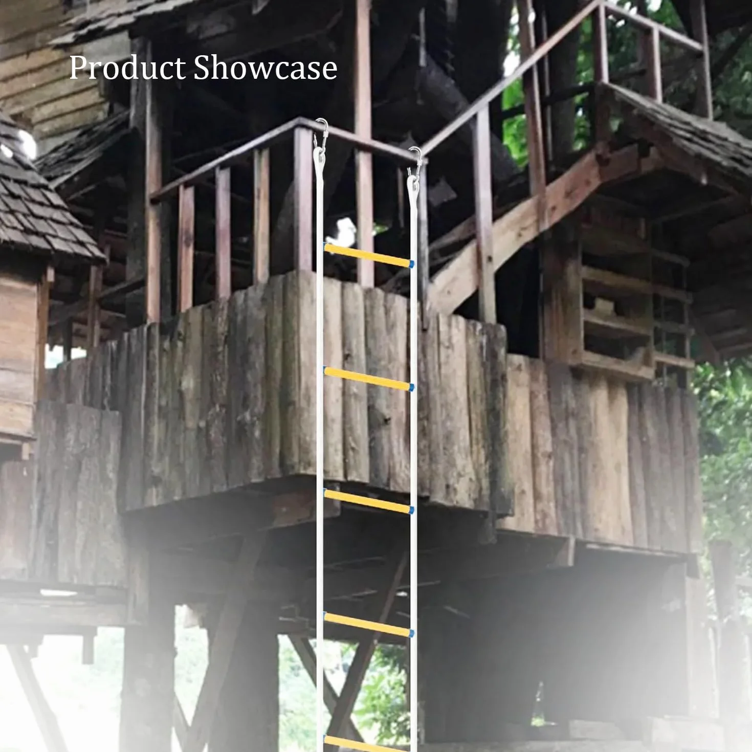 Escalera De Cuerda,8m Escalera Trenzada,Portátil para Emergencias,Adecuada para Casas De 3-4 Plantas,Balcones y Barandillas,con Una Capacidad De Carga De hasta 200 Kg.