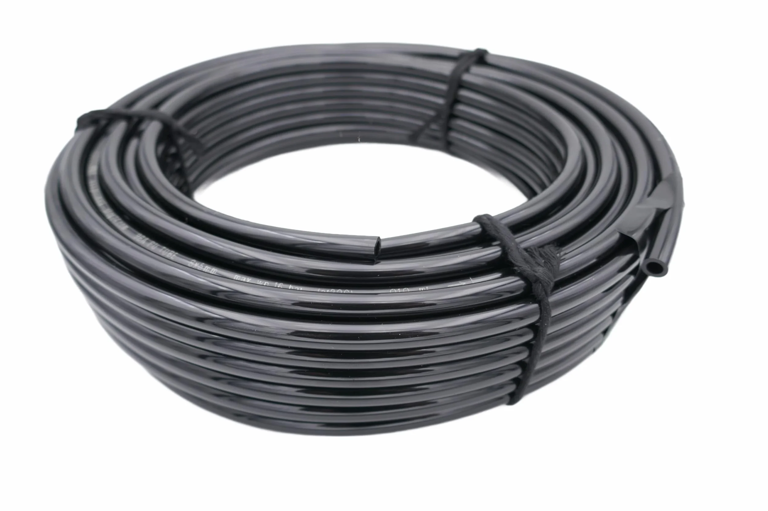 Manguera neumática de poliuretano de 8 mm para aire comprimido, 25 metros PUN 8 x 5 mm, color negro