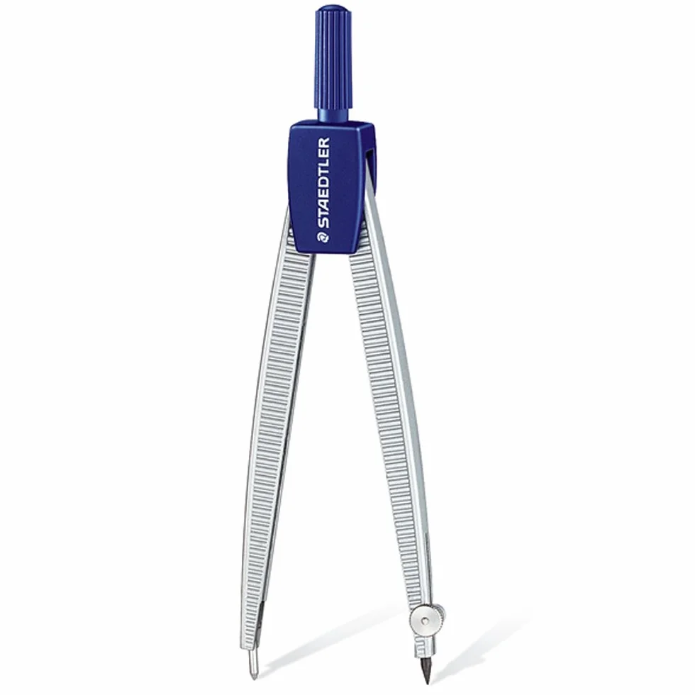 Staedtler Noris Club 550 Set de Dibujo Estuche, Compás Escolar, Azul/Metálico