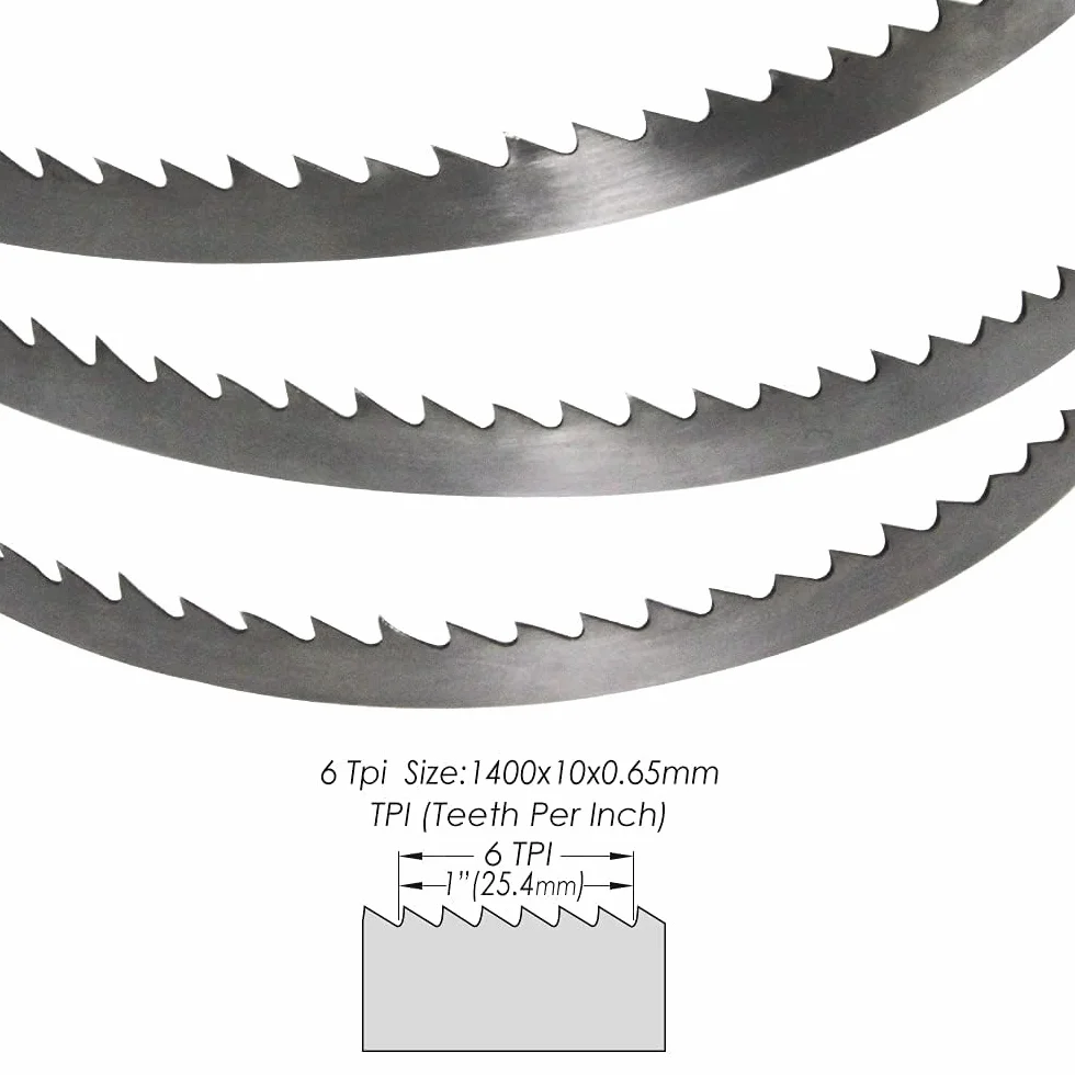 Hojas Sierra de Cinta 1400mm x 10mm x 0.5mm 6 ZpZ, Paquete de 4 Cuchillas
