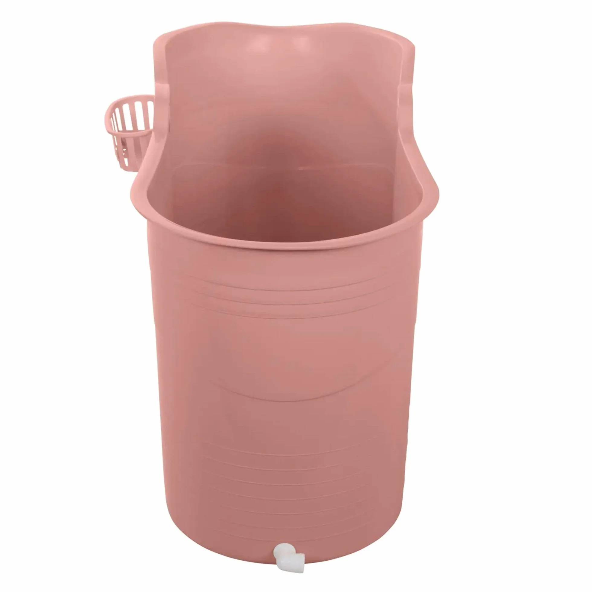HelloBath® – Bath Bucket XL (Comfort) – 122 cm – Bañera para adultos – Baño de hielo – Manguera de desagüe extensible hasta 3 m – Extras: bandeja, grifo y funda protectora - Terracota