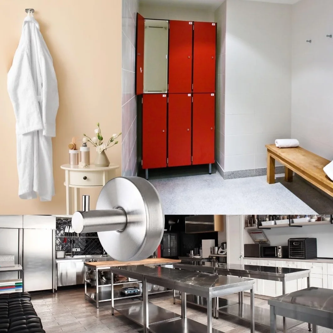 Gancho Pared Baño | Colgadores Toalla Acero Inoxidable 304 | Colgador Albornoz | Taladro Pared Cocina | Tornillos Incluido | Regalo 1 Ventosa | 2 Piezas. (2, PLATA)