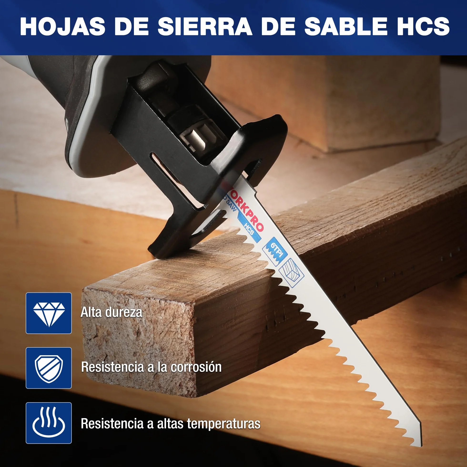 WORKPRO Hojas de Sierra Sable 32 Piezas para Madera y Metal con Bolsa Organizador
