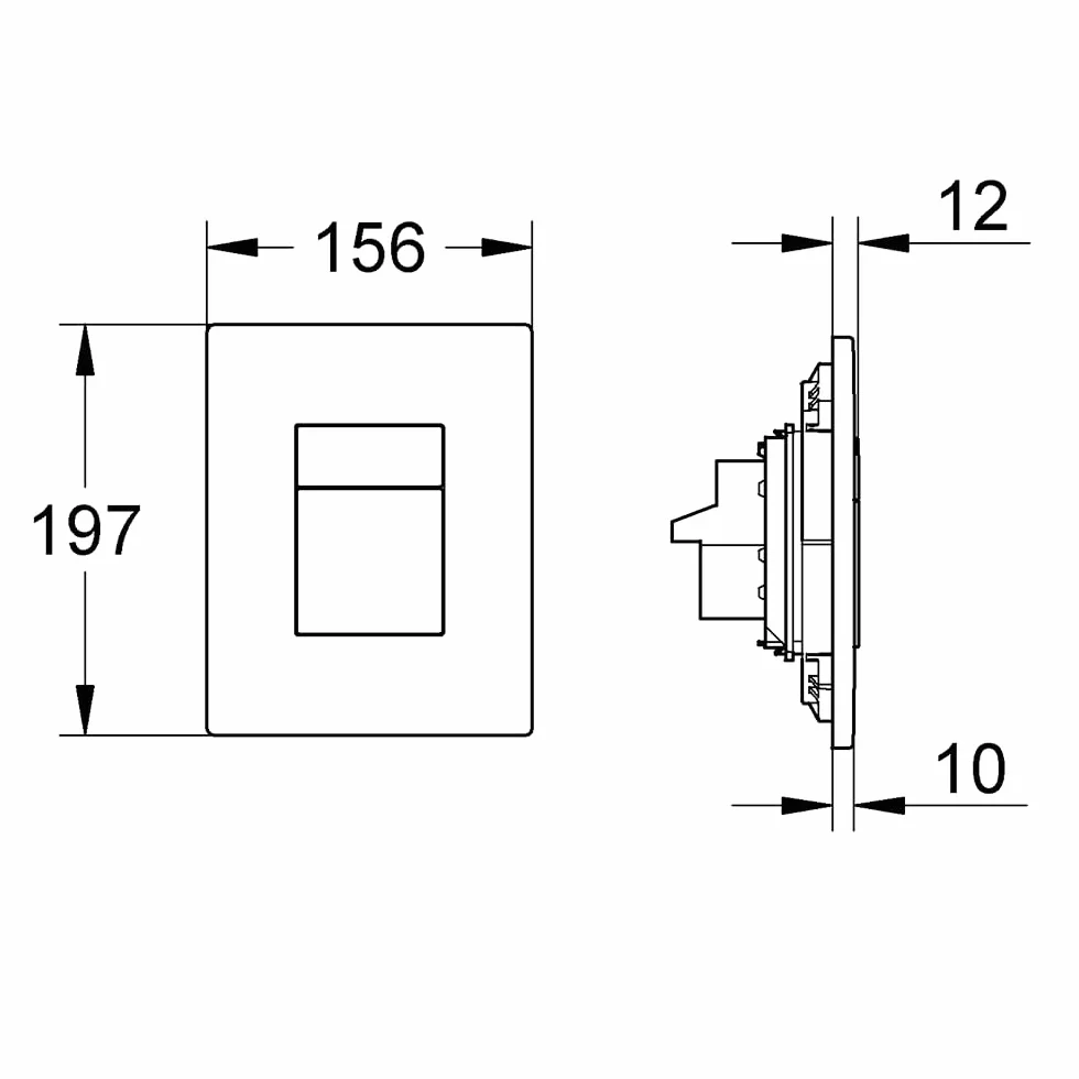 GROHE Skate Cosmopolitan Escudo, Pulsador para WC, Blanco alpino, 156 x 197 mm, 38732SH0