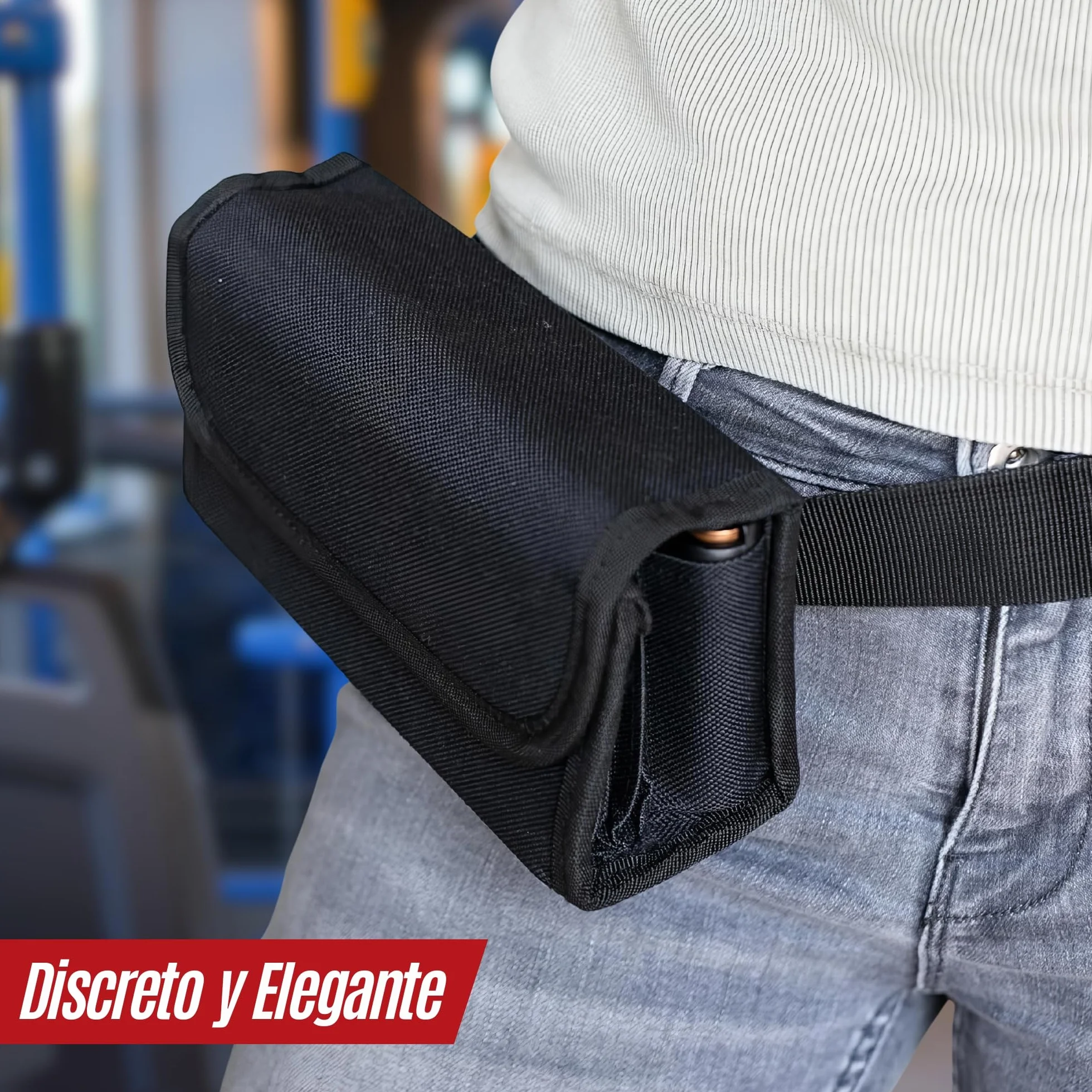 Cartera Dispensador de Monedas y Billetes con Bolígrafo Detector - Riñonera Camarero para Taxi, Vendedores (Negro)