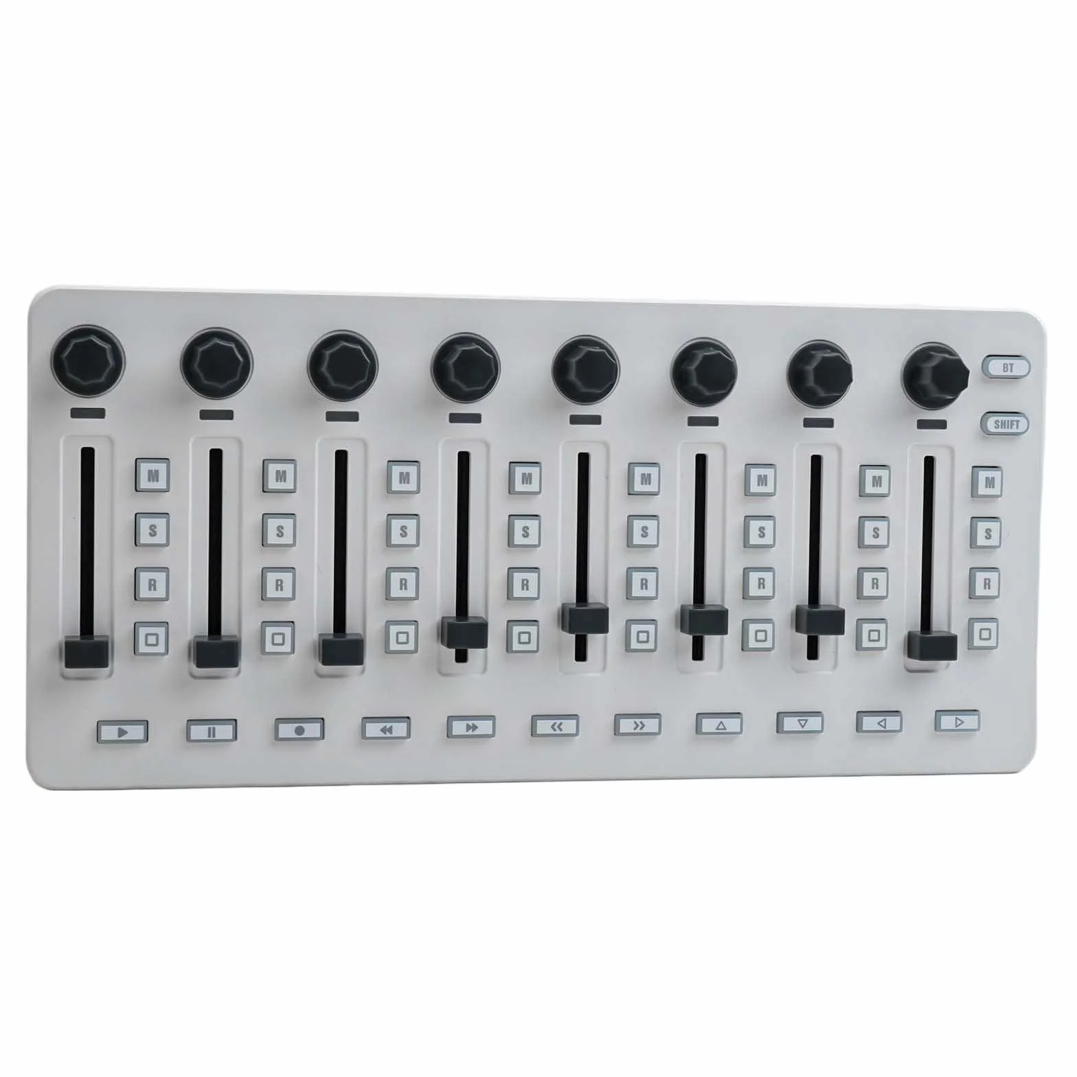 Portátil para controlador midi para producción de música, inalámbrico BT alimentado por USB para mini mezclador de teclado con 8 perillas giratorias para control de sintetizador virtual de 25,5 cm