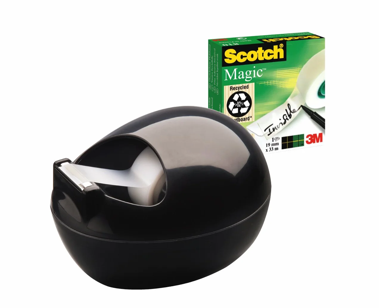 3M Scotch PBL-B810 Portarollos de Sobremesa Negro con Cinta Adhesiva