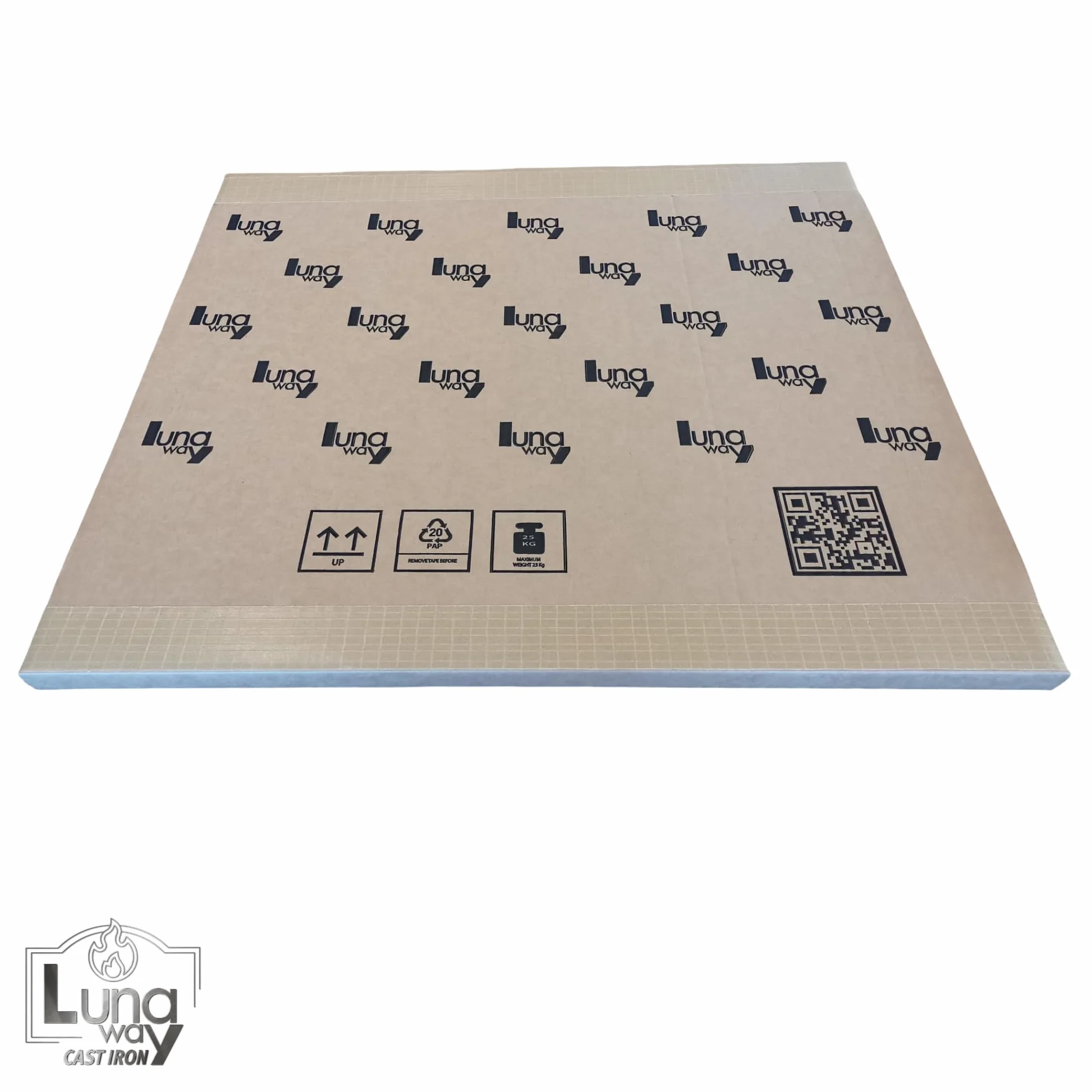 Lunaway - Placa de chimenea Edge de hierro fundido | Grosor 1 cm (50 x 50 cm)