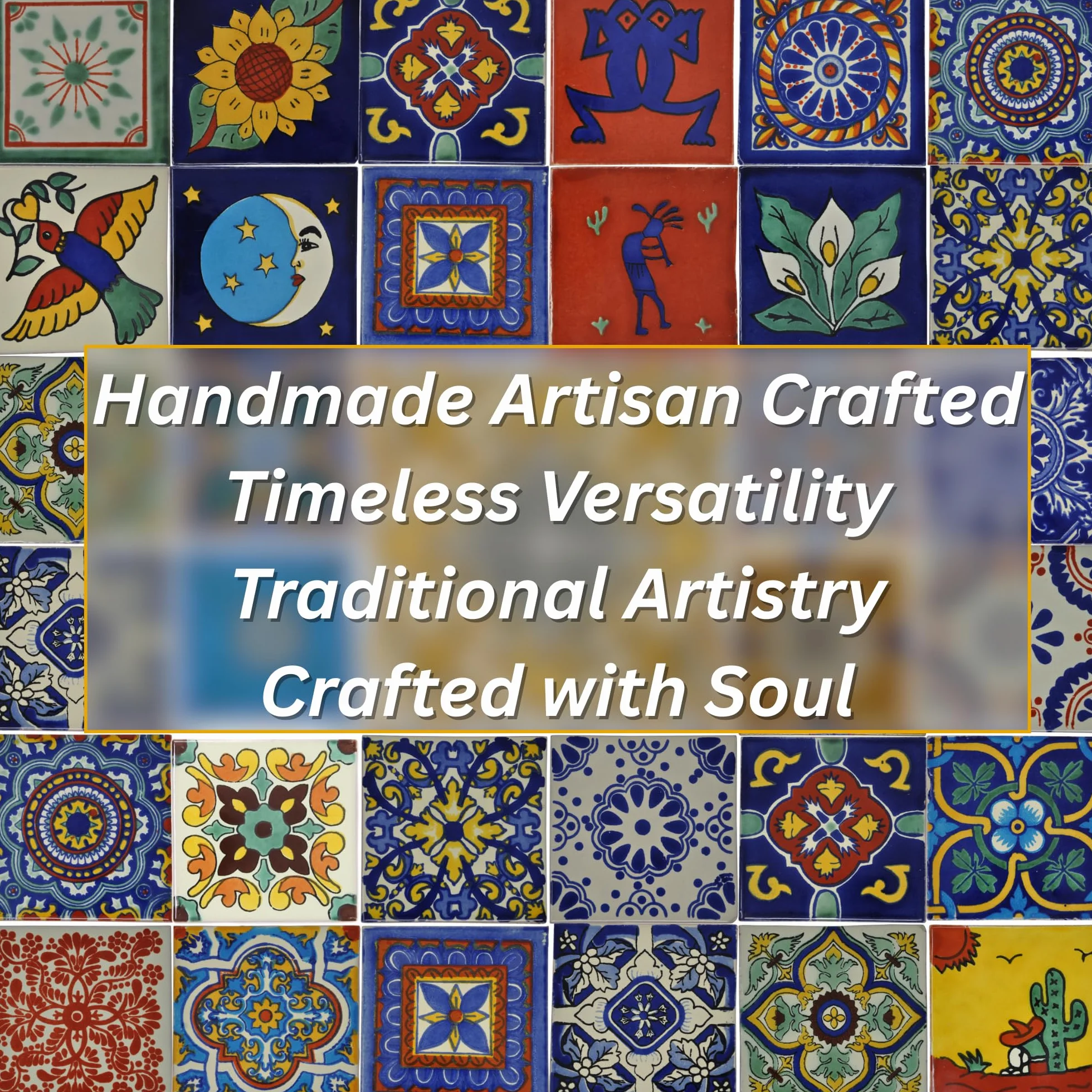 Tumia LAC Azulejos Mexicanos Artesanales de Talavera de 10.5cm