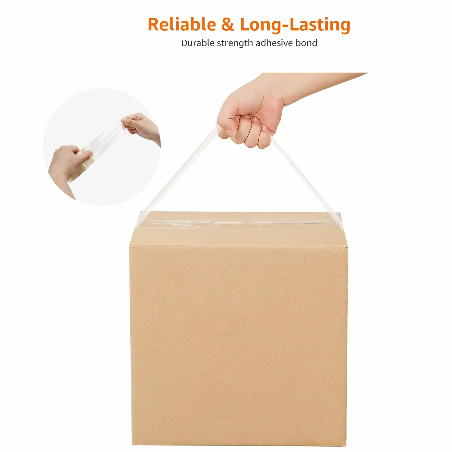 Cinta de embalaje Amazon Basics, 12 rollos, 0.07 mm, 50 mm x 55 m, transparente