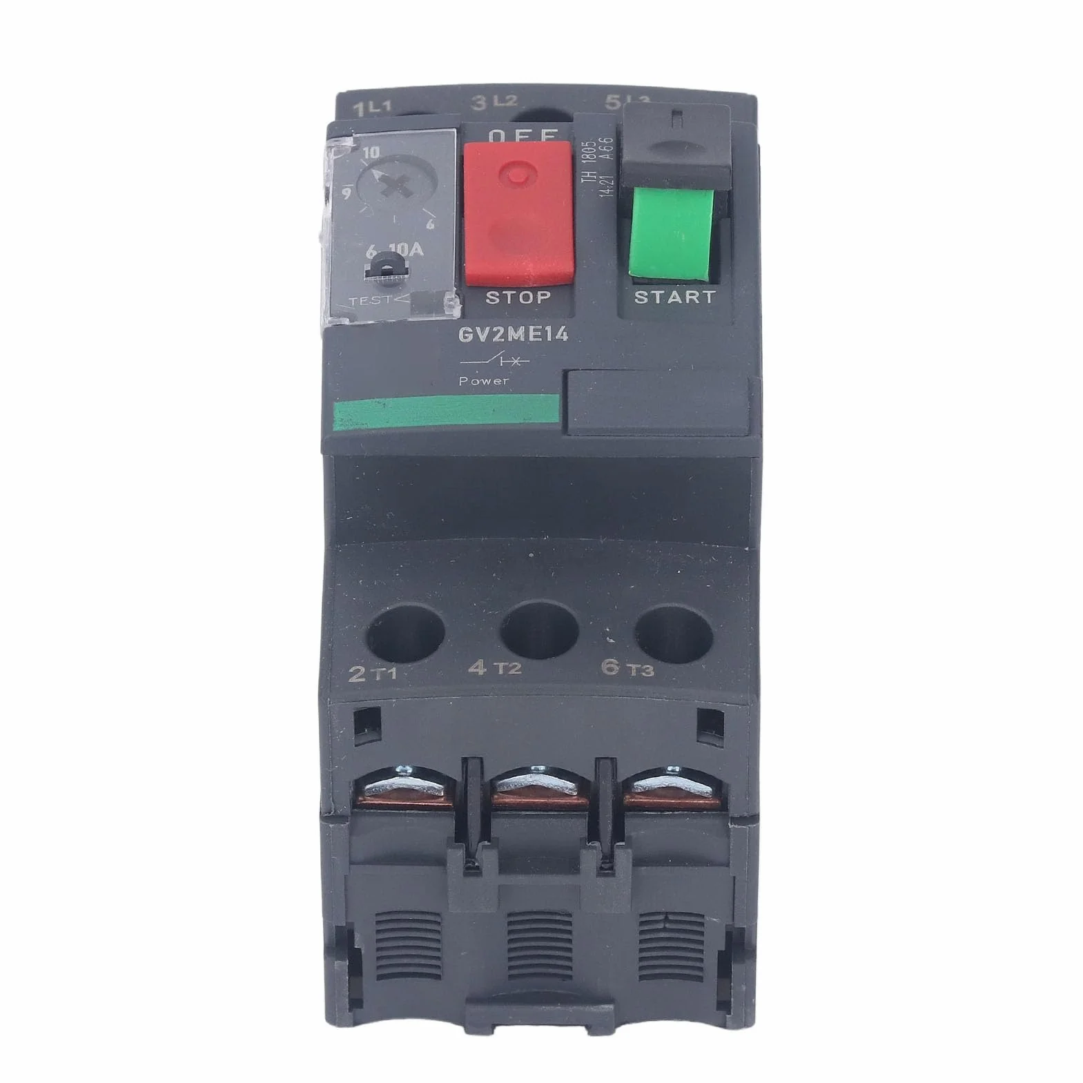 Disyuntor de Motor AC690V Botón de Arranque de Motor Manual Montaje en Riel de Guía Motor Térmico para Protección del Motor (GV2-ME14 6-10A)