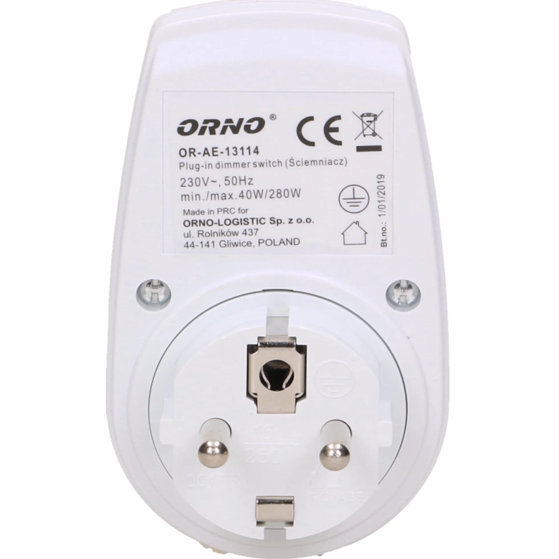 ORNO AE-13114 Controlador de Potencia con Enchufe Adicional Máx.280 W Tipo E