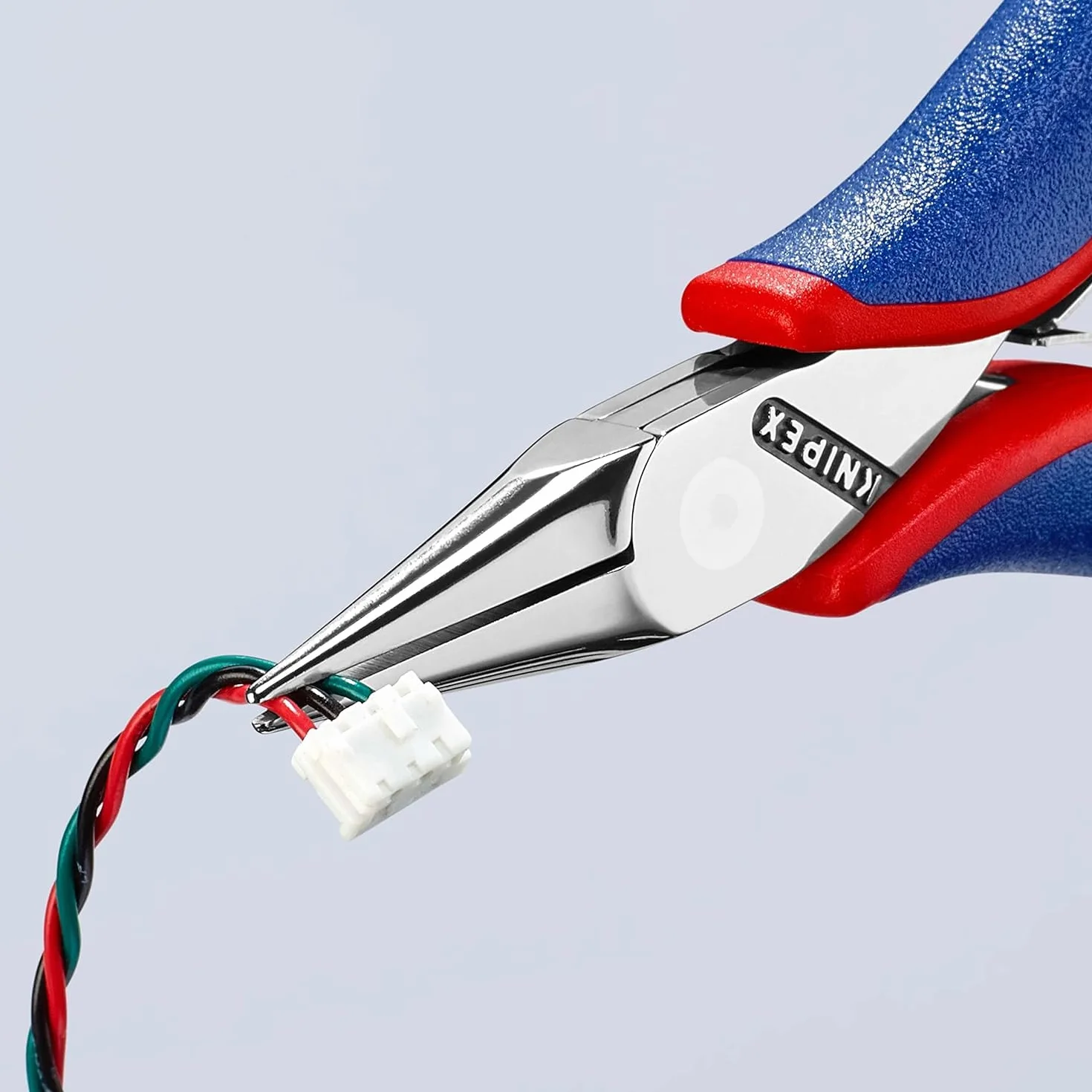 KNIPEX Alicate de montaje para electrónica con articulación machihembrada con cartulinas autoservicio con mangos multicomponente 115 mm, 35 22 115 SB