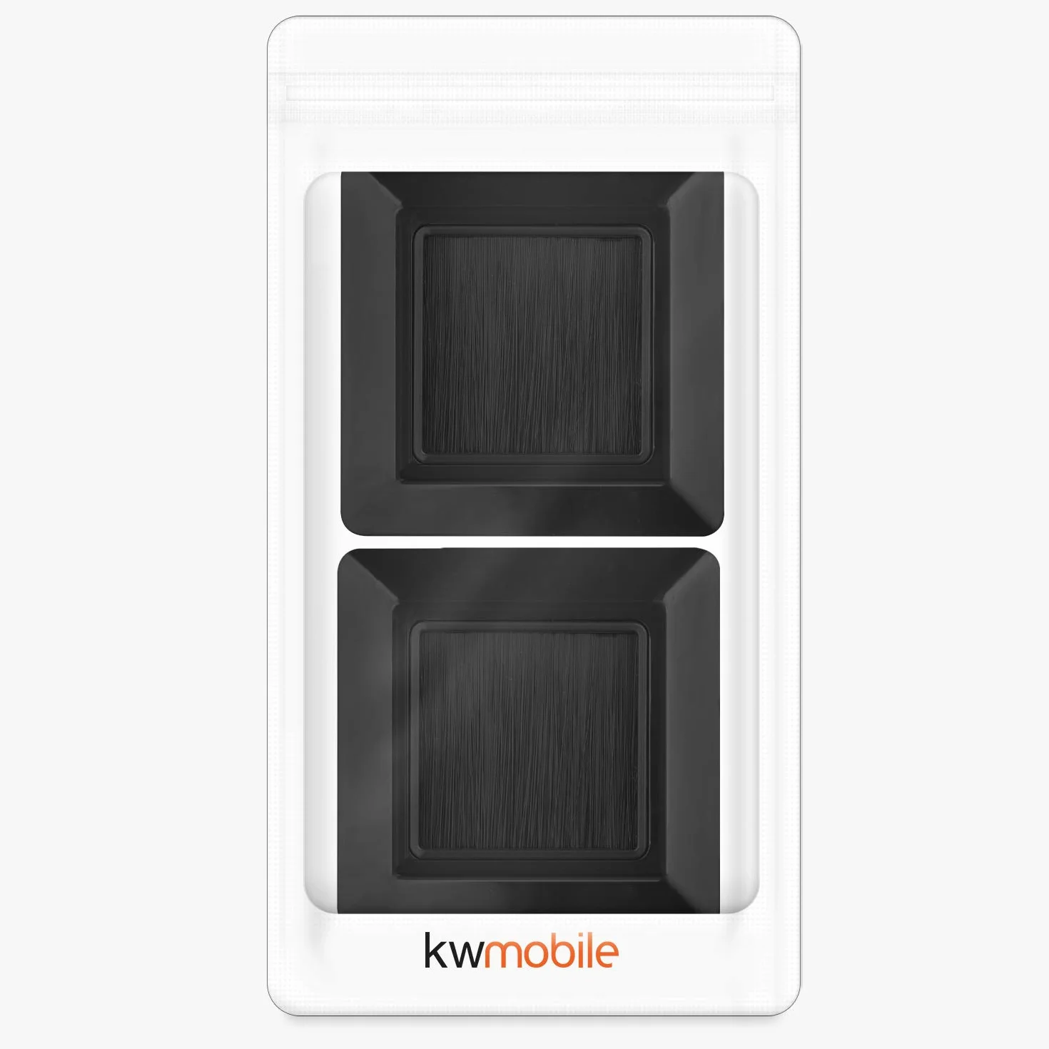 kwmobile 2X Placa de Pared con Cepillo Cubierta Oculta para tapar Cables Salidas Hoyos - Set de pasacables Enchufe Europeo Negro
