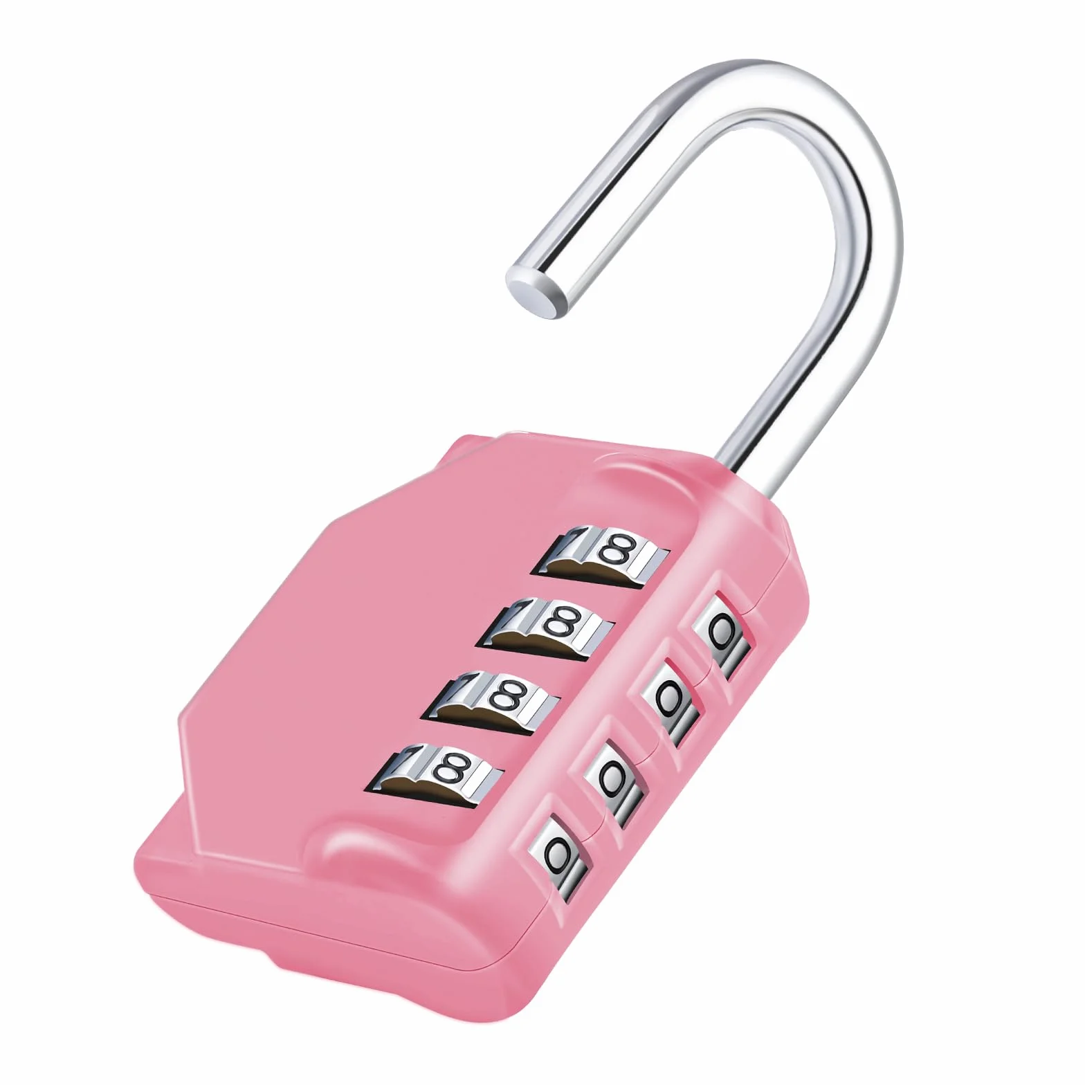 ZHEGE Candado Taquilla de 4 Digitos, Candado Combinacion Numerico para Gimnasio, Natacion, Escuela, Candado Combinacion Exterior para Vallas de Jardín, Cerrojo (Rosa)