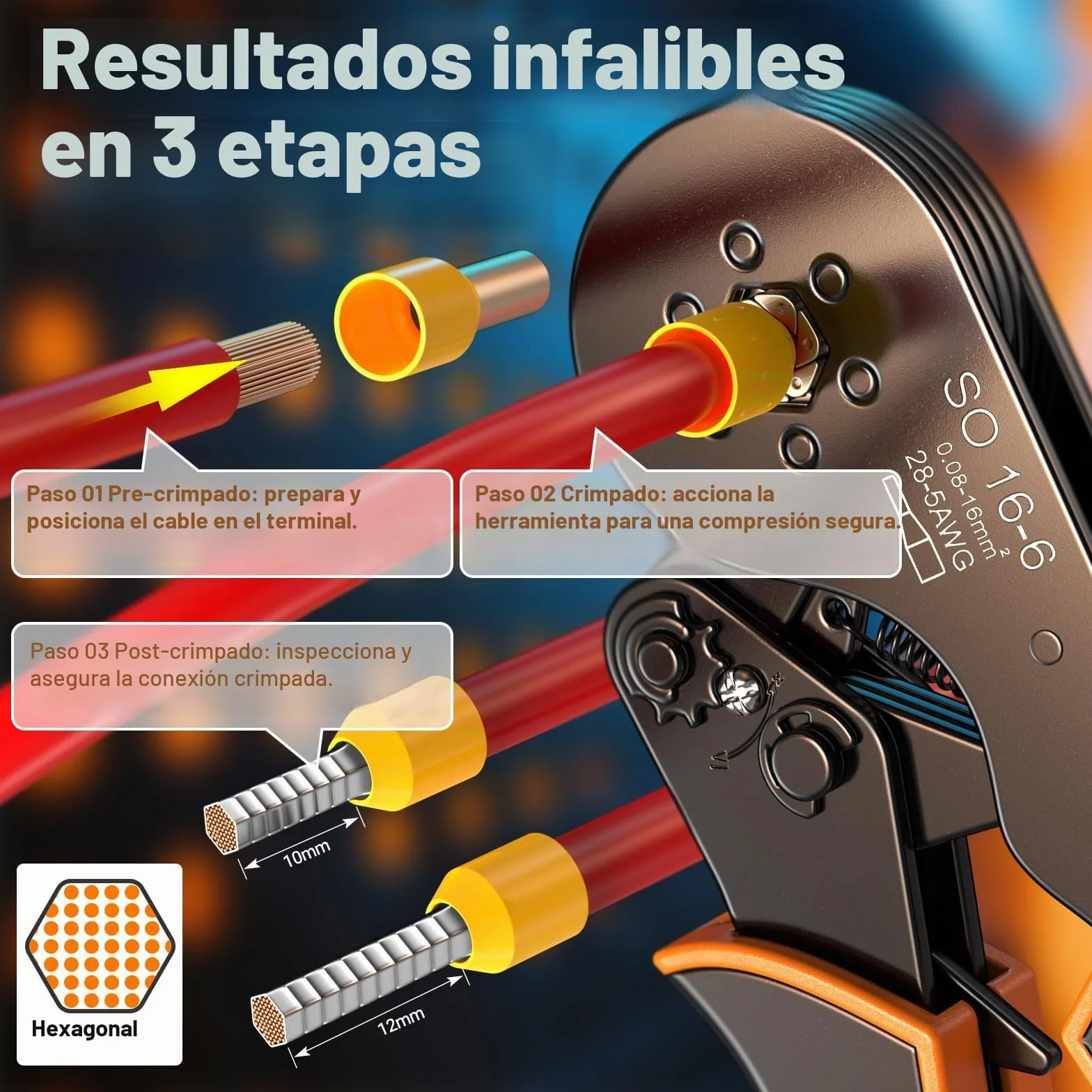 0,08-16 mm² Preciva crimpadora terminales electricos, 1275 piezas Tenazas de engaste de cabeza simple y doble Terminales de doble cable. Adecuadas para bricolaje doméstico e industrial.
