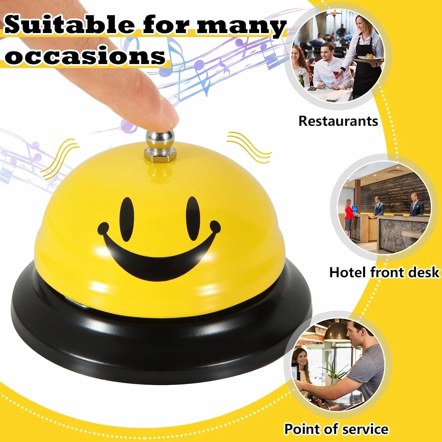 Campana de Servicio Metal, Timbre de Escritorio Recepción Mesa Hotel Restaurante