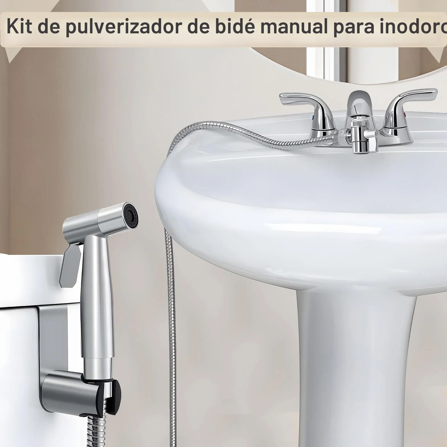 Kit de Pulverizador de Bidé de Mano, Ducha Bidet Acero Inoxidable 1.5m Manguera