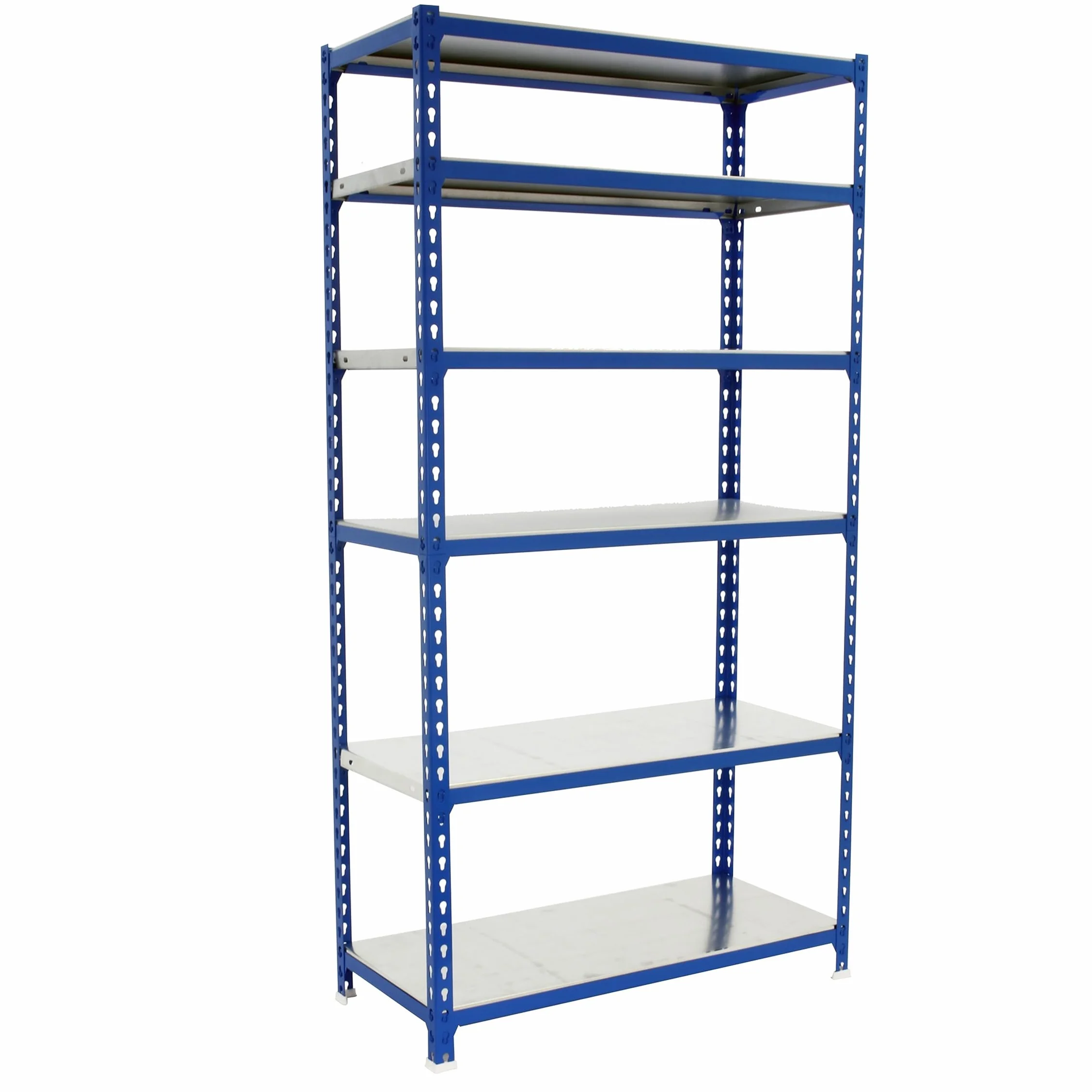 Simon Rack Estanterias Metalicas, 2500x900x400 mm, 6 Baldas de Metal, 180 kg de Punto Flexión, Estanterias Almacenaje, Azul/Galva - Simonclick