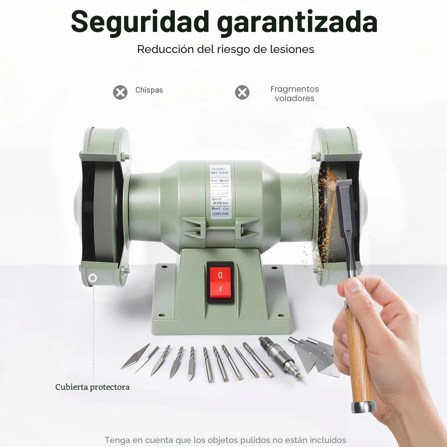 Mini Lijadora de Banda, Amoladora Doble 250 W 220 V Ø 12,5 cm