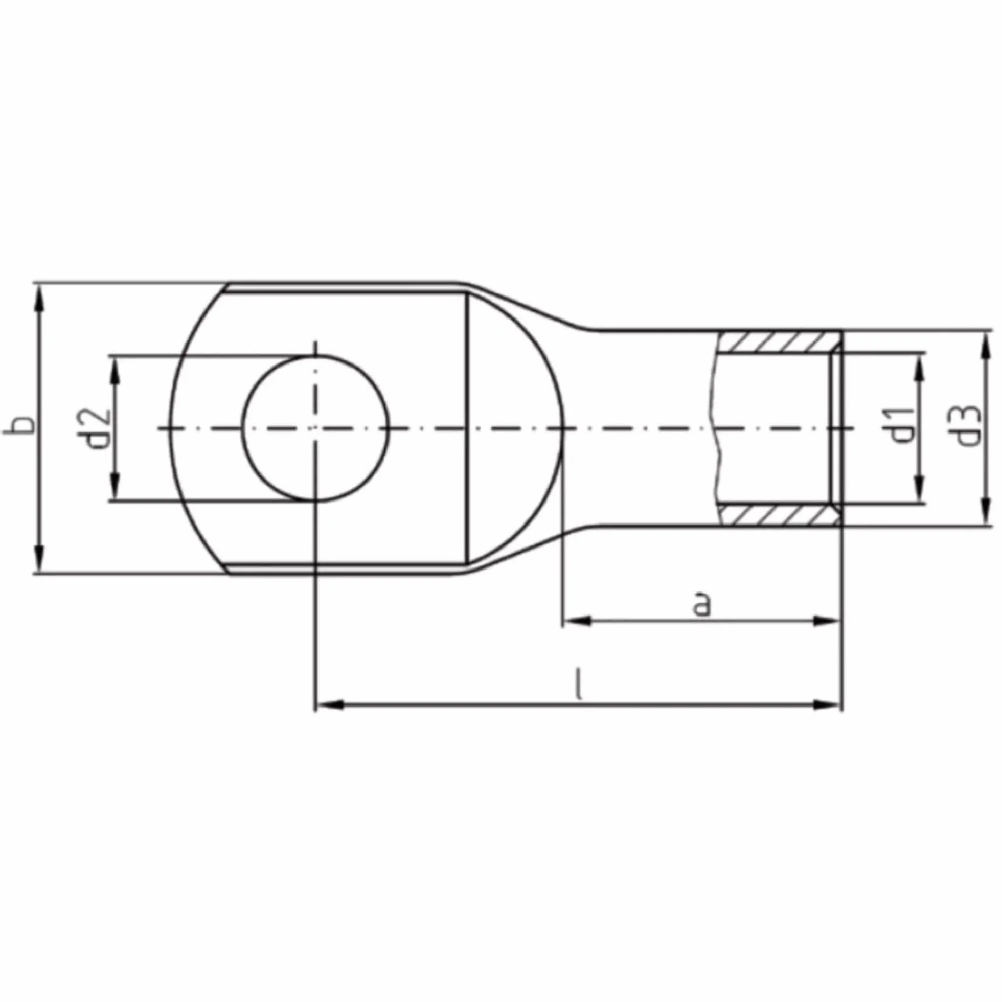 Kalitec DR25-8 - Terminales de cable de presión (10 unidades, según DIN 46235, 25 mm², M8)
