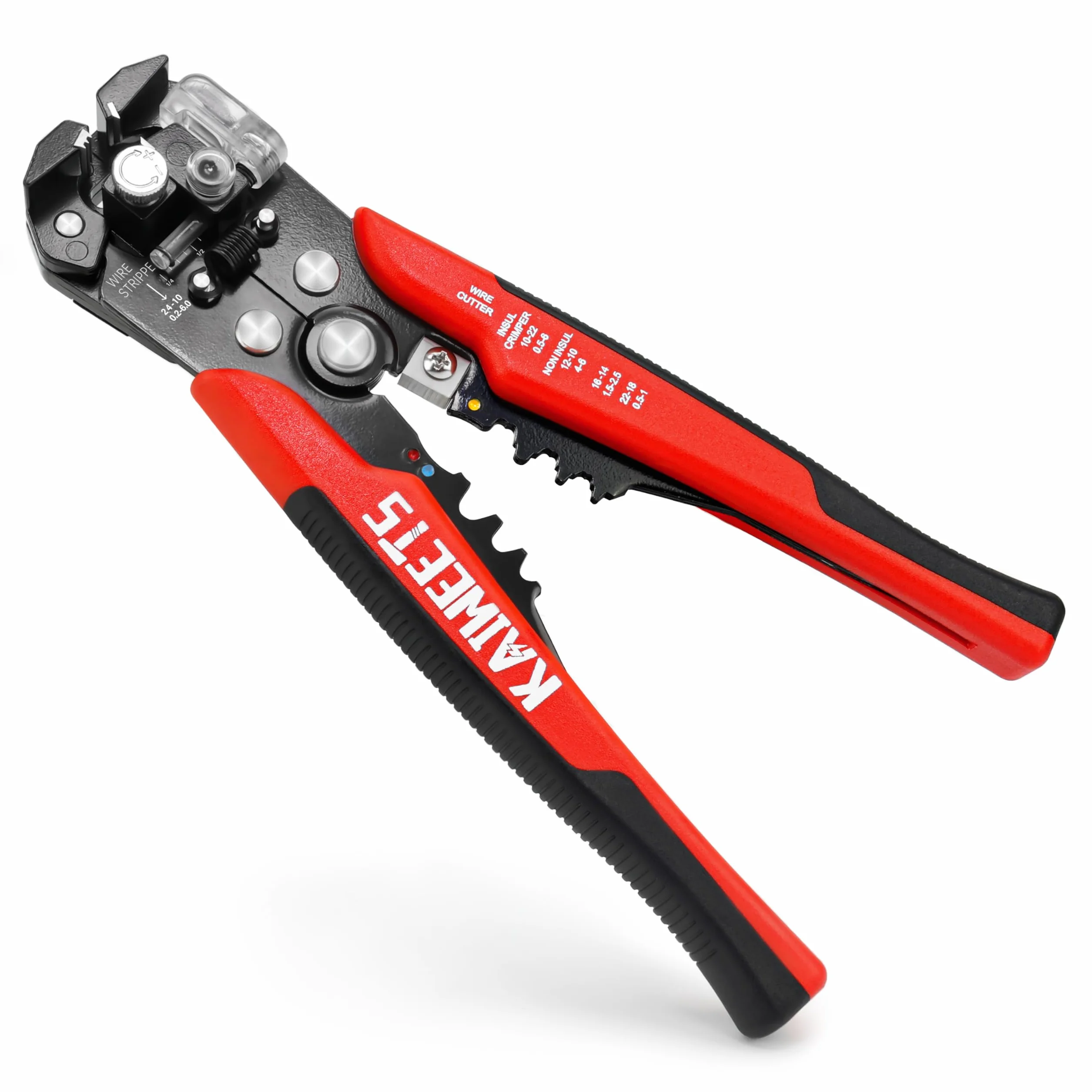KAIWEETS Alicates Pelacables Automatico, 3 en 1 Pelacables Electricista Profesional Combinados con Cortar, Pelar y Prensar los Terminales, Herramientas Electricista para Pelar Cables