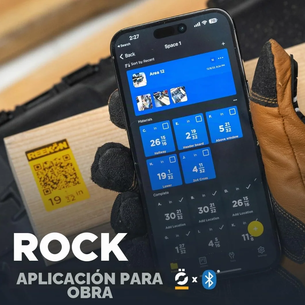 REEKON T1M Utility - Cinta métrica digital de 7,6 m (dividida), herramienta de medición inteligente Bluetooth, precisión de 1/32 pulgadas, ahorra más de 1000 mediciones, pantalla LCD, más de 150 horas