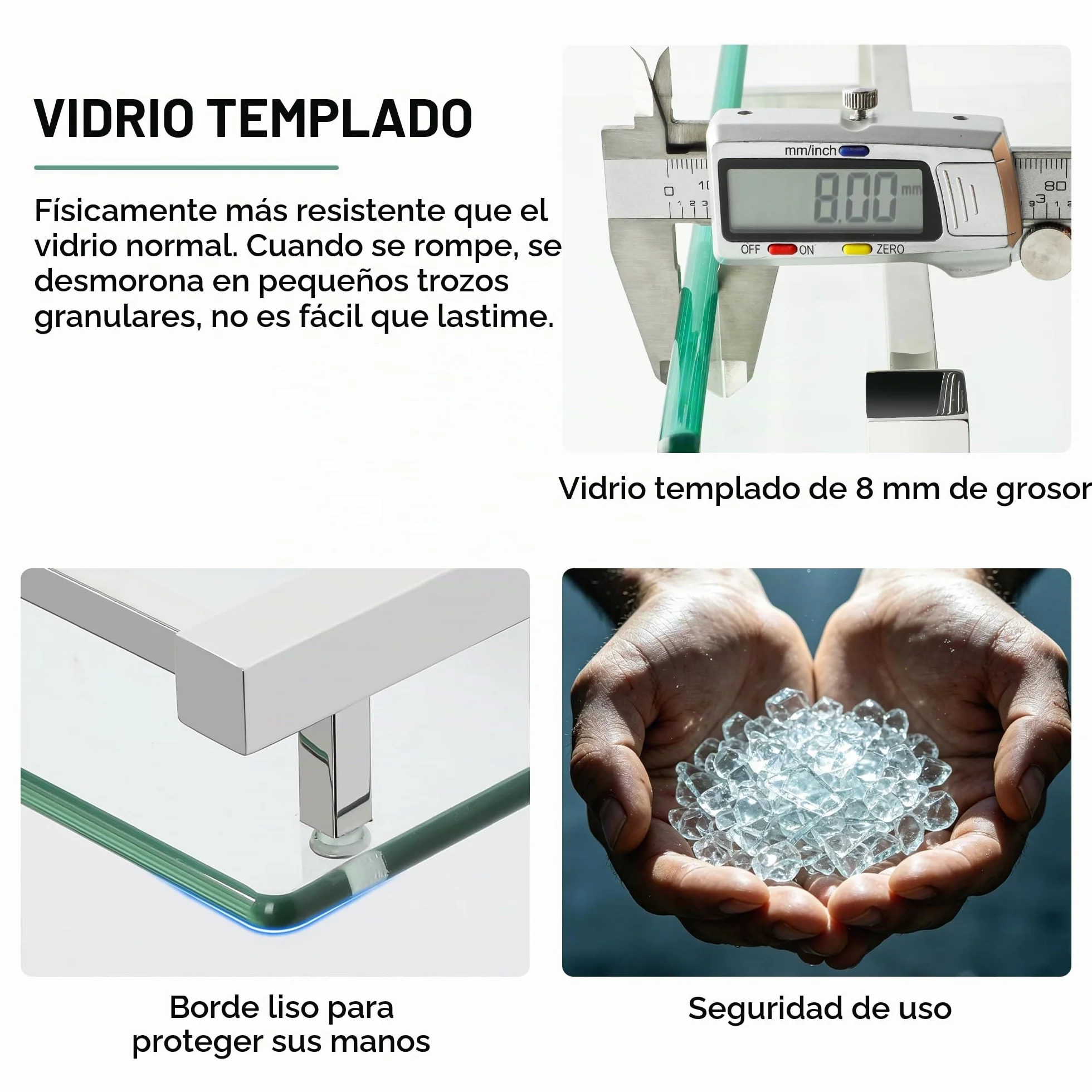 SAYAYO Estanteria Baño, Estanteria Ducha Cristal Pared Accesorios Baño Champú Organizador Baño Pulido Acero Inoxidable Soporte de Ducha de Vidrio para Baño 412mm x 130mm x 70mm, EGC2000-40-C