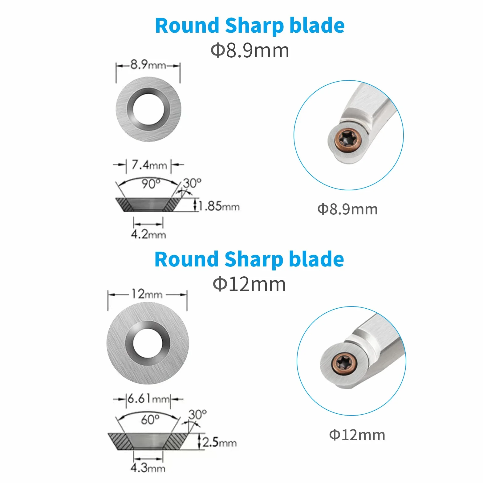 Cortador de metal duro para torno, placas reversibles de carburo de tungsteno, 8 piezas