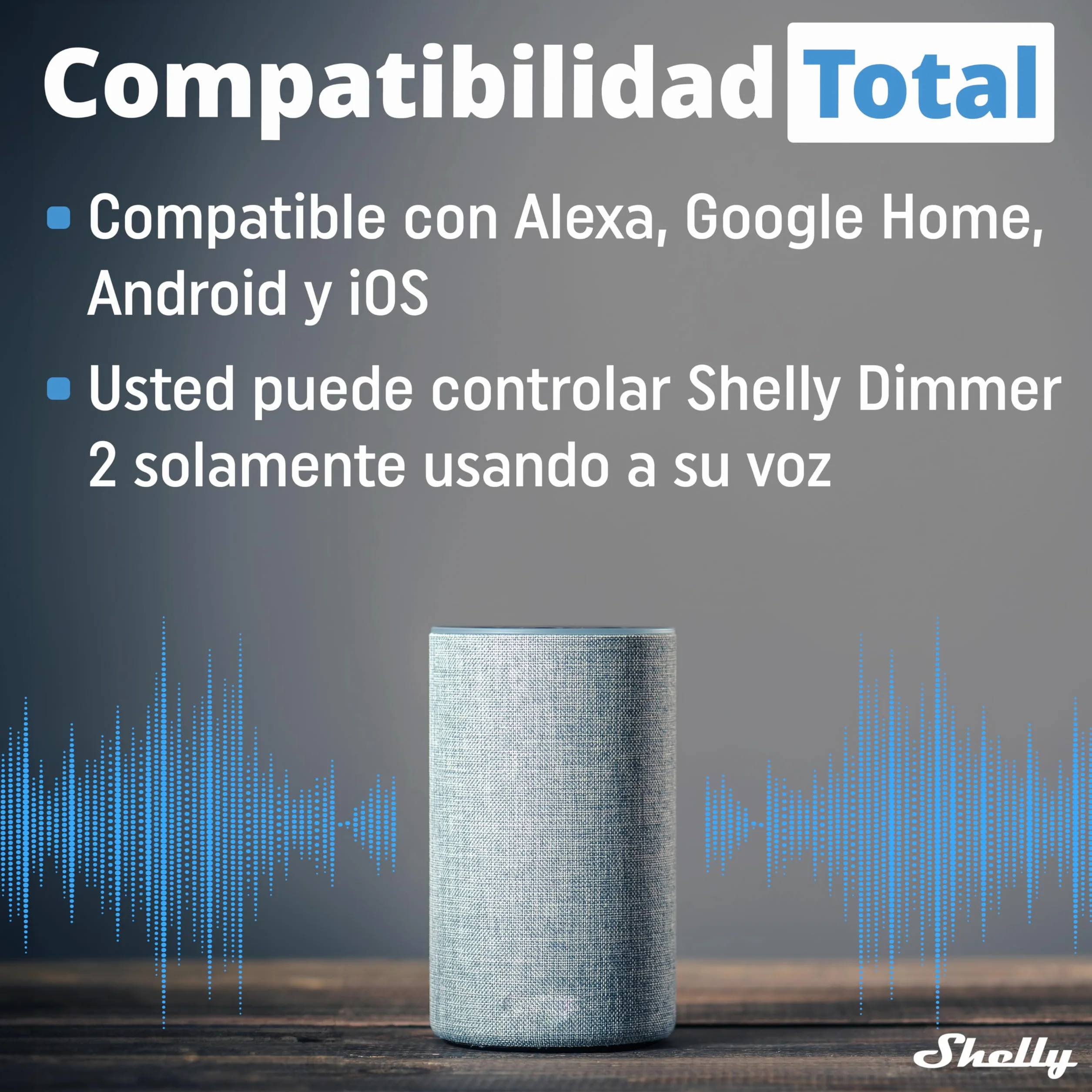 Shelly Dimmer 2, Módulo Regulador de Luz W-Fi, Atenuador Inalámbrico, No necesita neutro, LED 10-220W, incandescentes/Halógenas 1-220W Compatible con Alexa & Google Home, iOS Android App