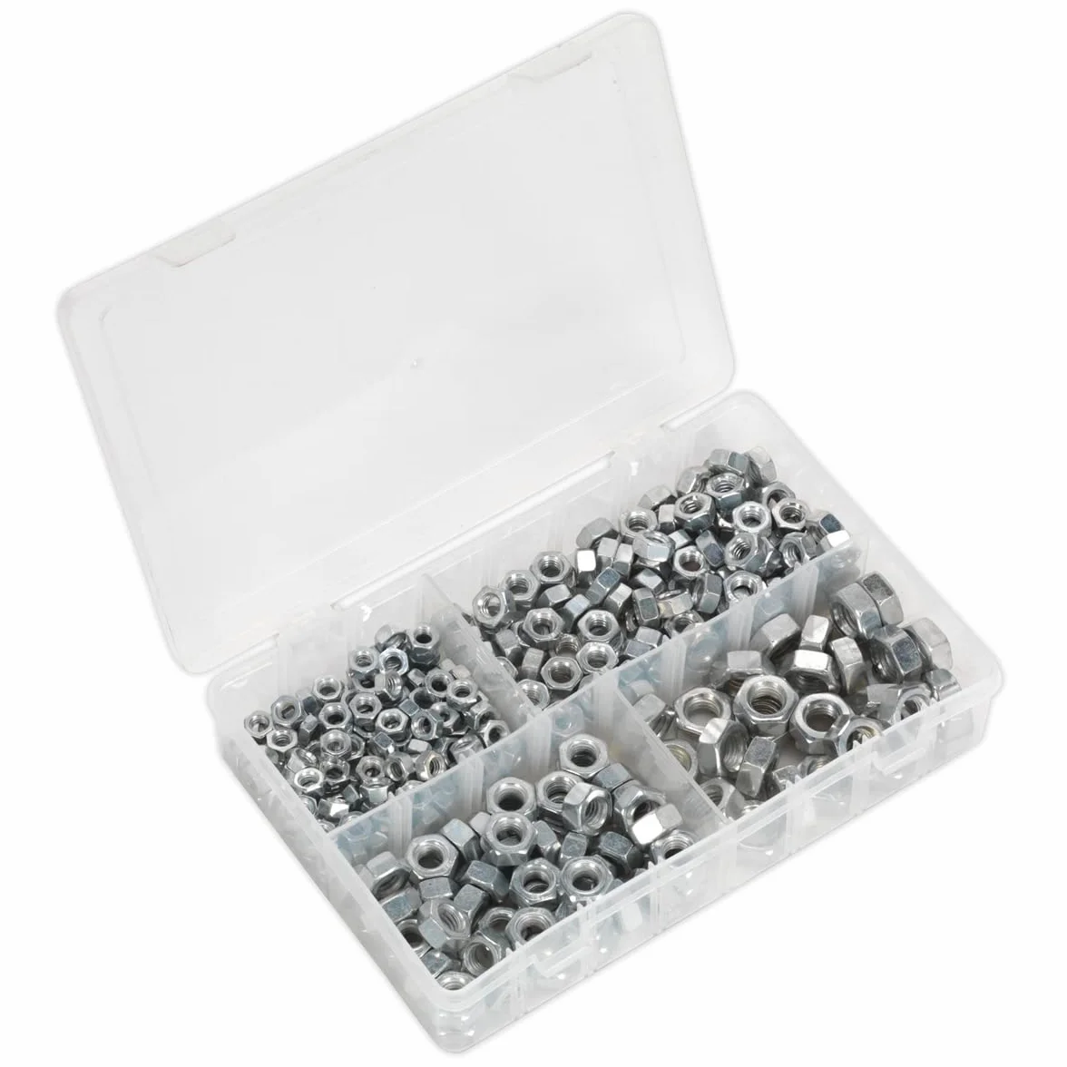 Sealey ab029sn acero tuerca surtido 320PC 1/4 "-1/2" UNF DIN 934
