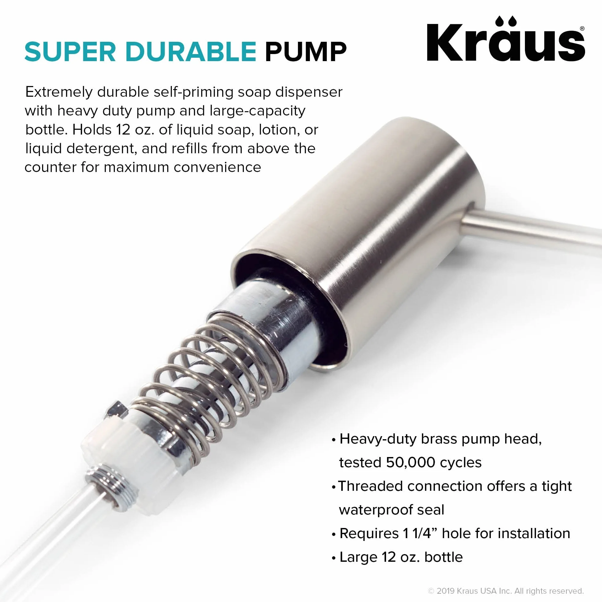Kraus KSD-41SS Modern Soap Dispenser, Stainless Steel