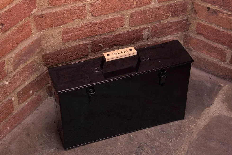 Valiant FIR240 - Maletín para guardar y transportar cenizas de horno o chimenea, color negro