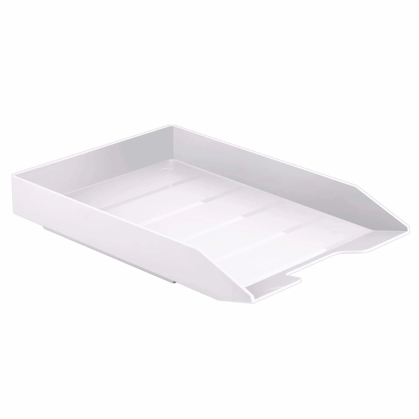 Acrimet Bandeja de Papel Apilable, Organizador de Cartas y Papeles en plastico de Carga Frontal para Oficina (Blanco, 1 Unidad)