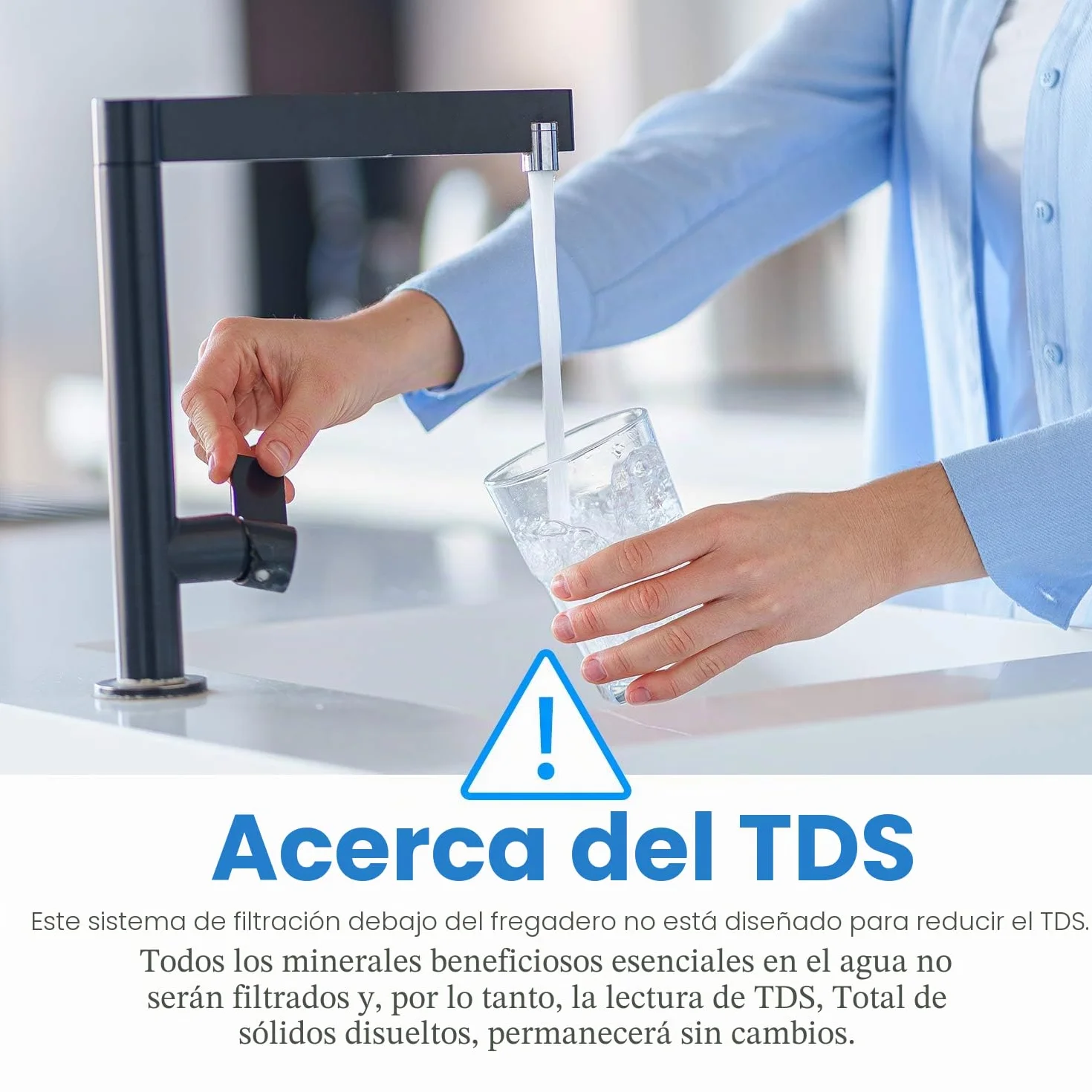 ICEPURE WFS5300A sistema de filtro de agua debajo del fregadero, grifo principal de 20 K galones de capacidad ultra alta bajo sistema de filtración de agua, mal sabor, 0.5 micras