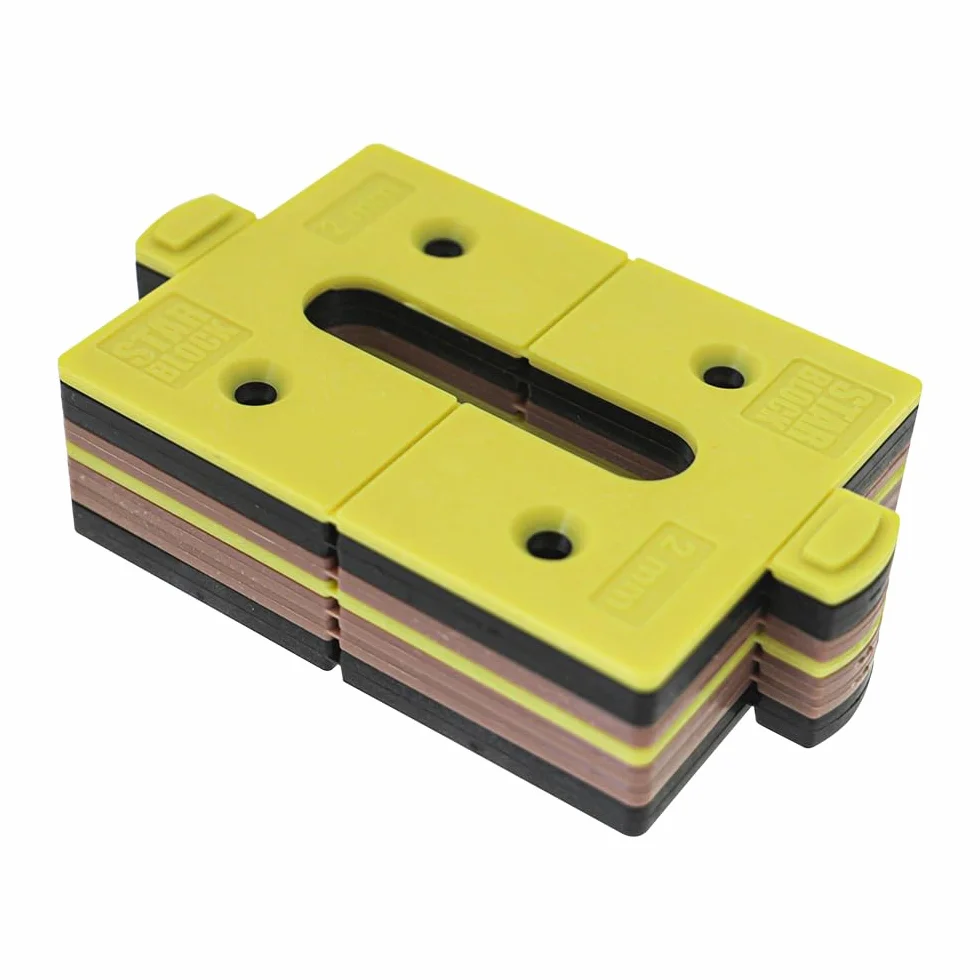 Starblock – Cuñas para terraza | Surtido de 120 cuñas para 3 alturas 2/3 y 5 mm