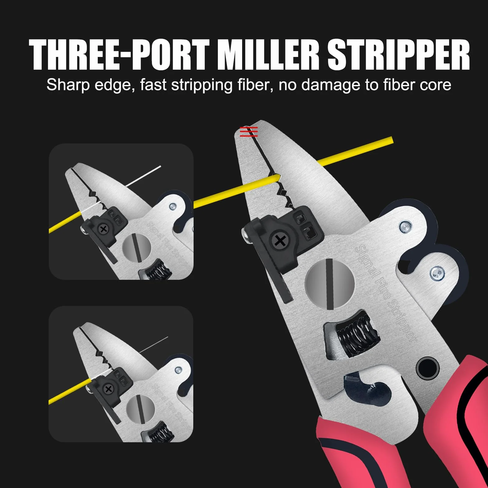 Signal fire Pelacables de fibra óptica, 8 en 1 pelacables para fibra óptica, alicates cortadores Herramientas para electricistas para pelacables, pelacables para cables de fibra