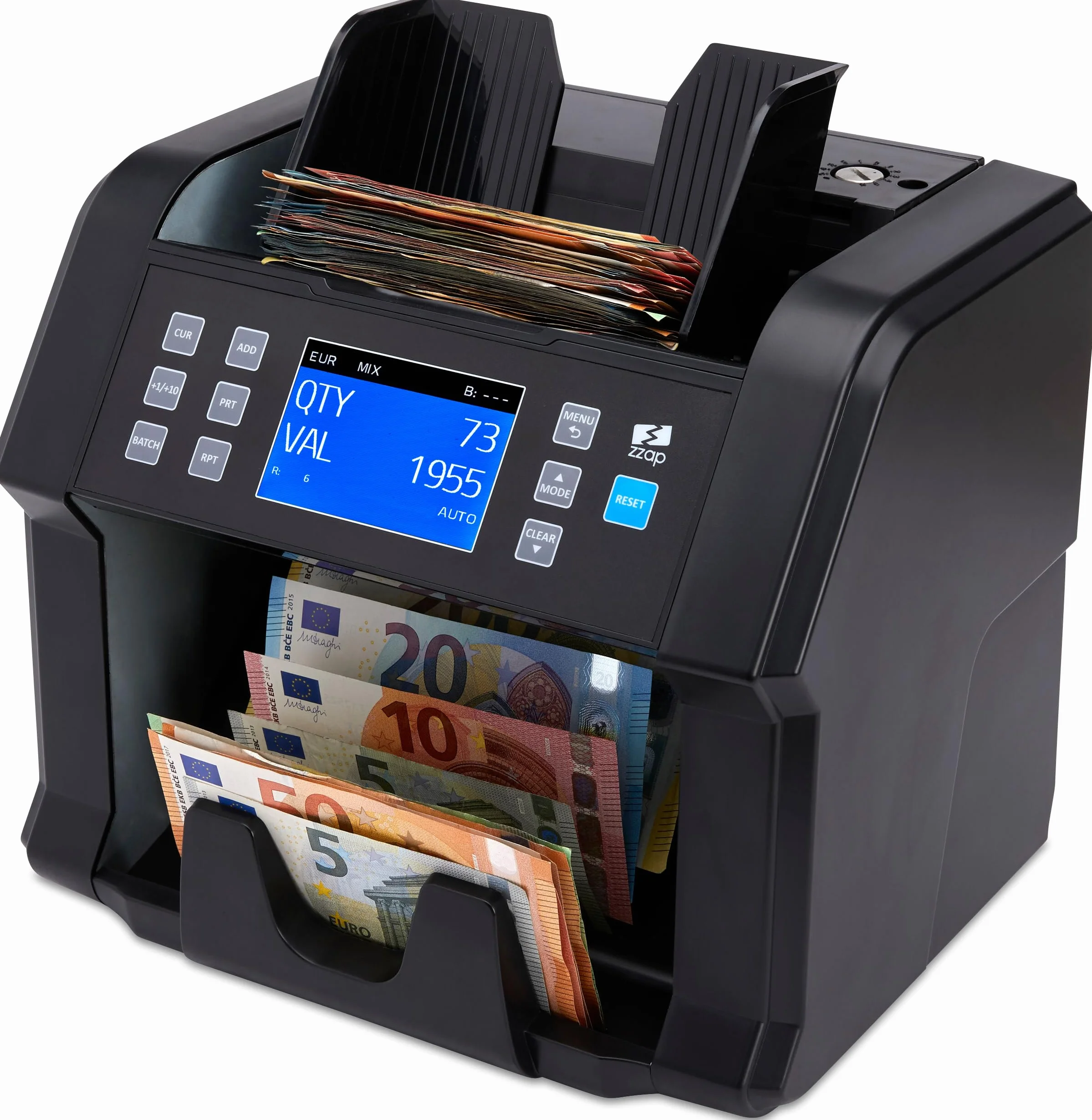 ZZap NC50 Contadora de Billetes y Detector de Falsificaciones - Contadora de Valor para Denominaciones Mixtas - Máquina de Efectivo