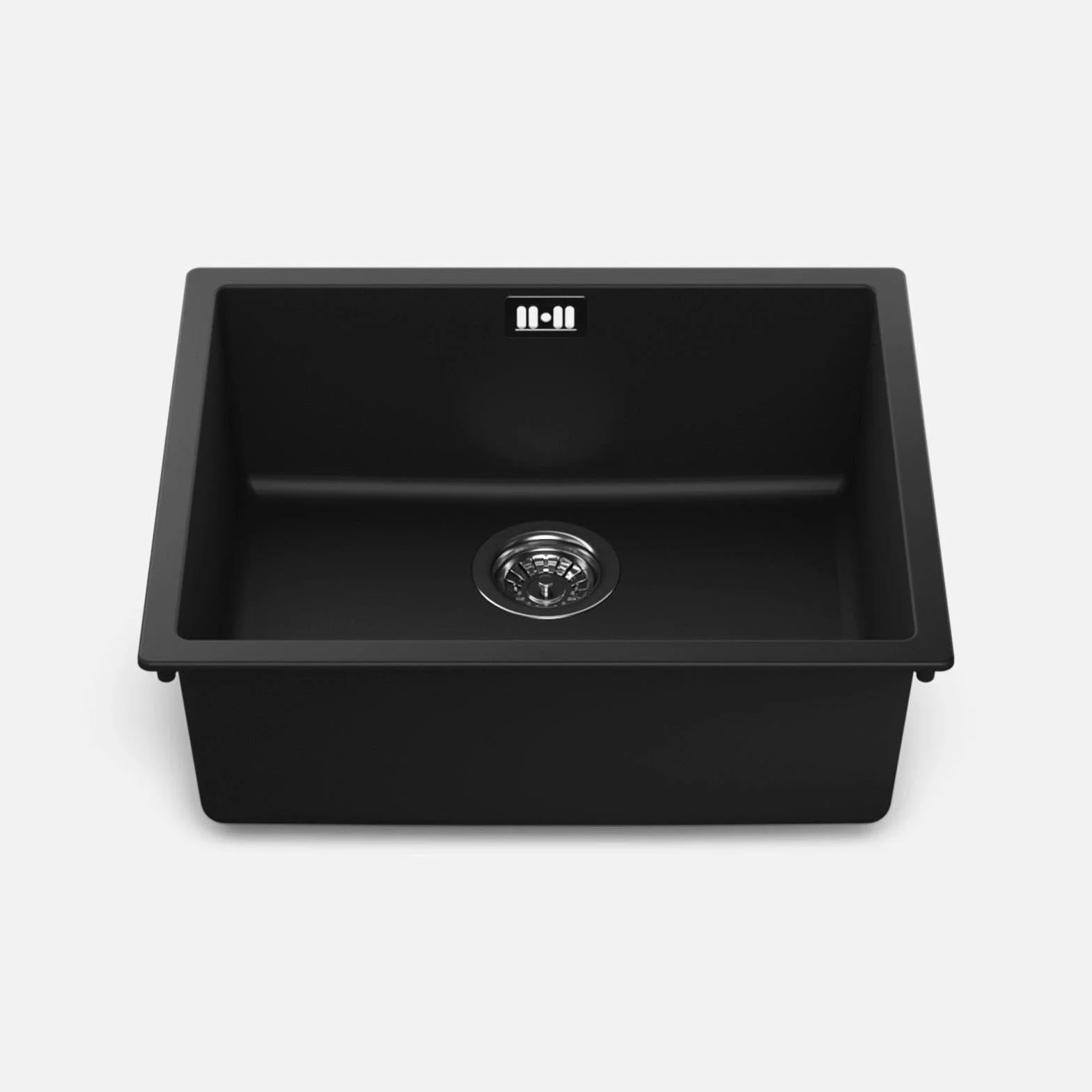 LD54BL – Fregadero de cocina 1 seno negro – Composite BIO – Empotrable o Bajo Encimera – 55 x 45 x 20,8 cm