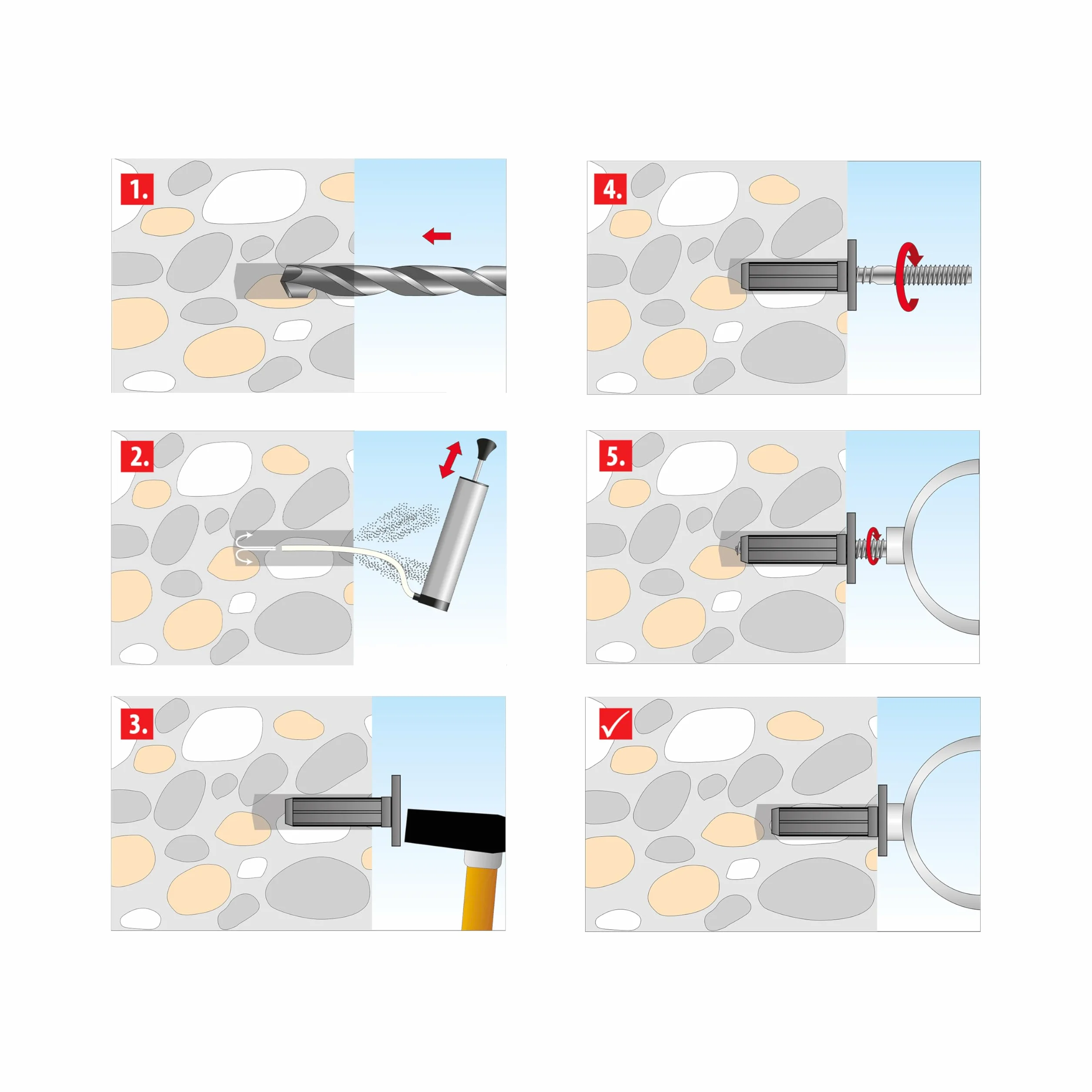 TOX tacos insonorizantes con collar Sonic KB 14/50, tacos insonorizantes con revestimiento de goma, para subestructuras y construcciones insonorizantes, 50 unidades por caja, 018100142