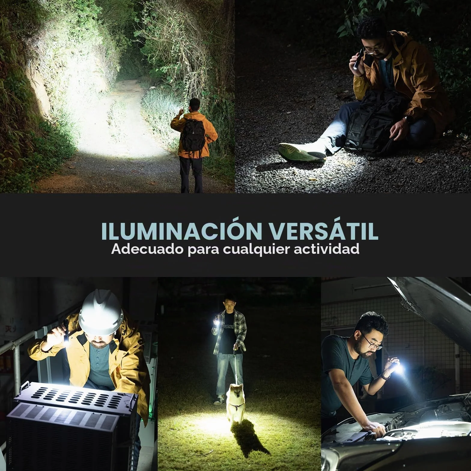 WUBEN L50 Linterna 1200 Lumens USB Recargable Linterna LED Alta Potencia,IP68 Impermeable linterna táctica policía con Función de Memoria,5 Modos para Camping Montañismo Senderismo Emergencia