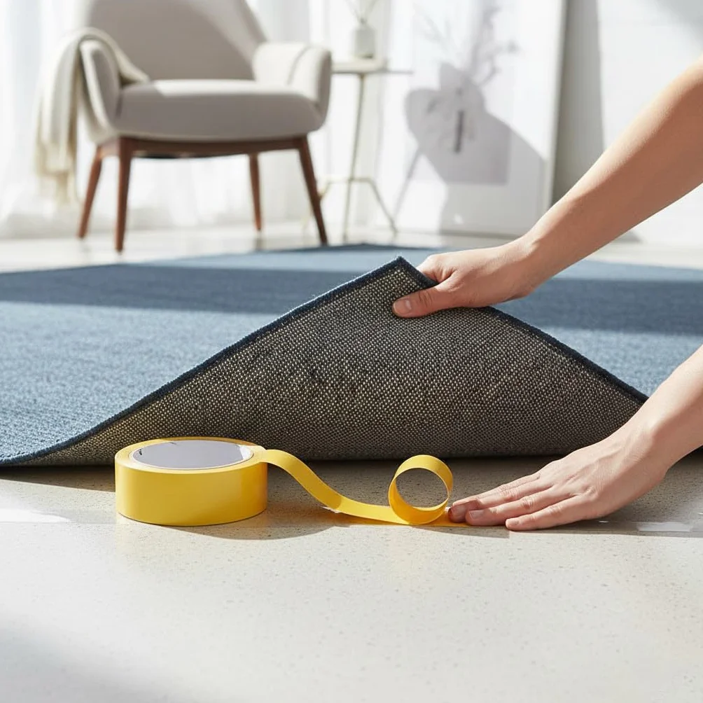 Suinga Cinta Adhesiva Doble Cara 5 cm x 30 Metros | Banda Doble Cara Interior y Exterior para Moquetas y Cesped Artificial | Cinta de Doble Cara Extrafuerte Resistente al Agua