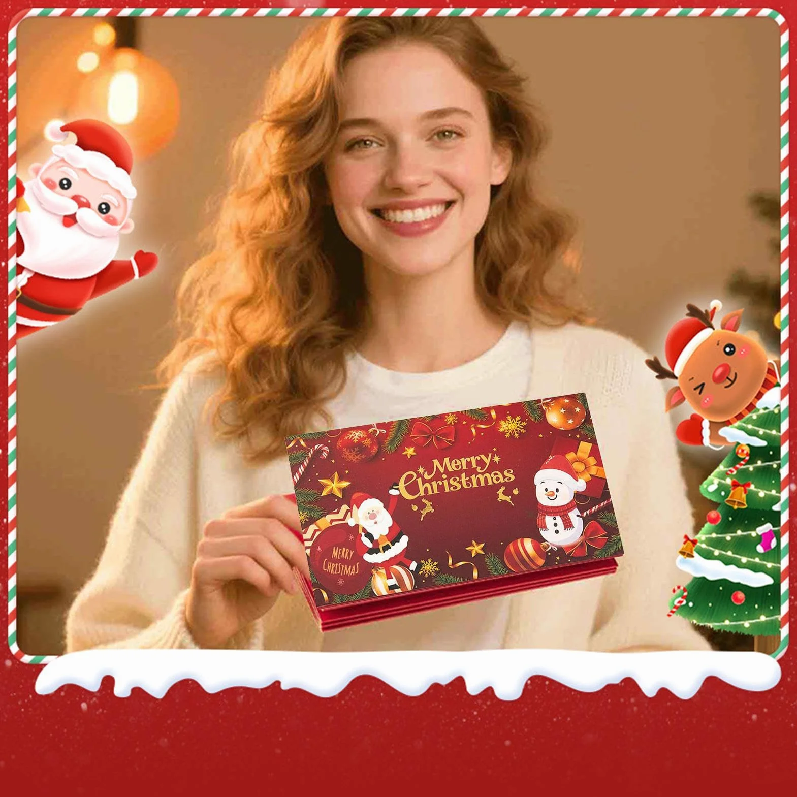 Sobres De Dinero Navideños Tarjetas Regalo Efectivo Decoración Navideña